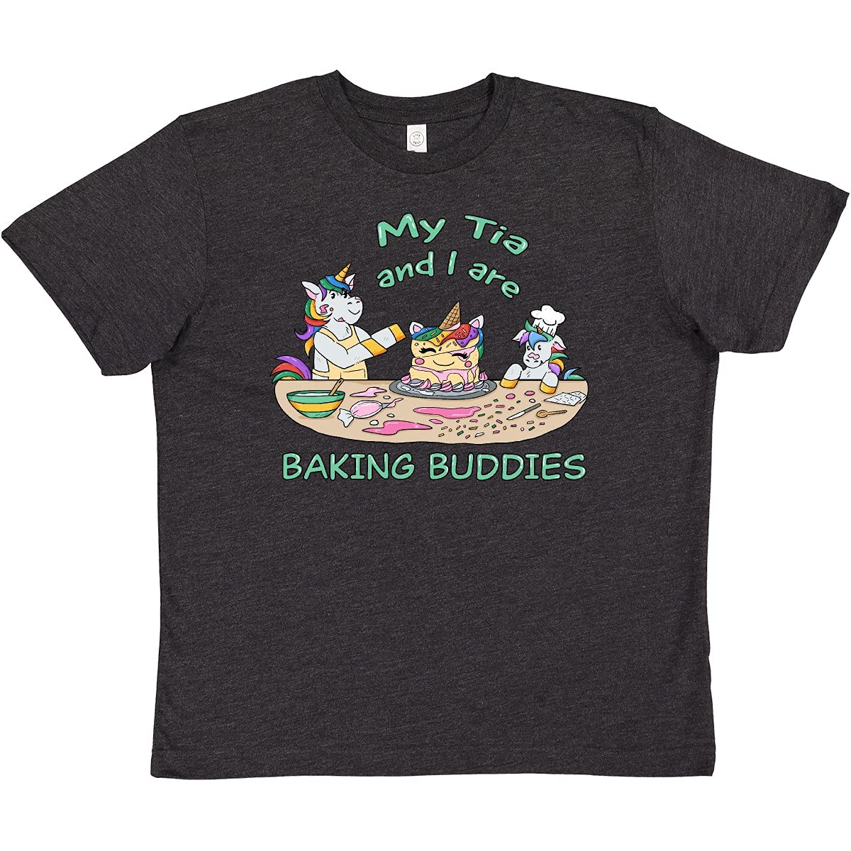 Inktastic My Tia and I Are Baking Buddies Youth T-Shirt - Cute Baking-Themed Shirt for Kids - Perfect for Baking Parties, Family Cooking Activities & Fun Kitchen Moments