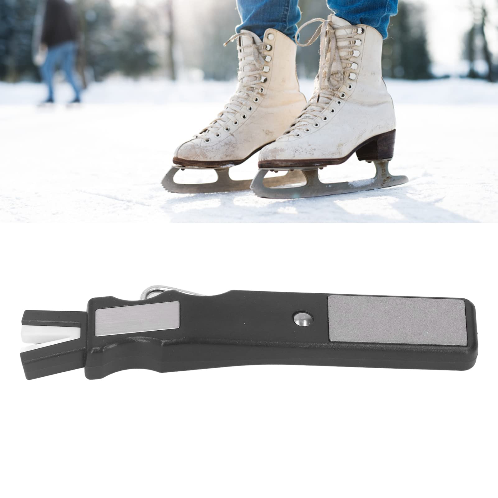 Professional Ice Skate Sharpener with Honing Stone - Hockey Skate Blade Sharpening Tool for Figure & Hockey Skates - Perfect for Home & Rink Maintenance