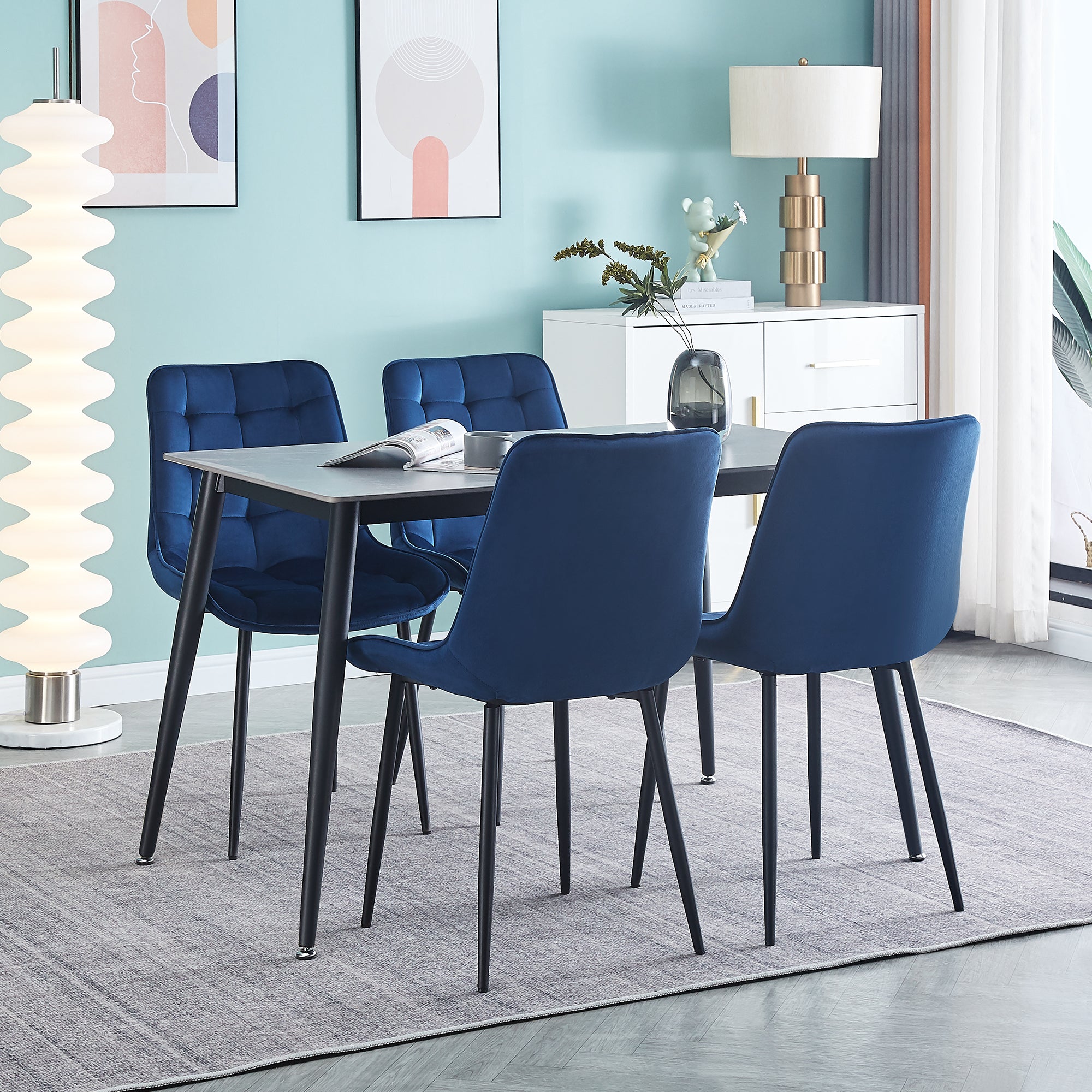Modern Blue Dining Chairs Set of 2 - Contemporary Style with Advanced Technology - Perfect for Restaurants, Cafes, Bars, Offices & Living Rooms - Easy Assembly & Sturdy Design - Ideal for Home Dining & Commercial Spaces