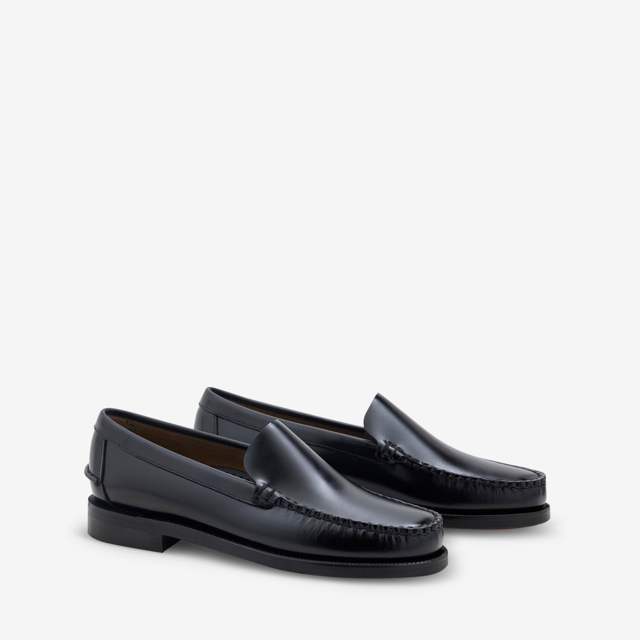 Black Frank Loafers for Men - Classic Comfortable Slip-On Dress Shoes for Business, Office & Casual Wear