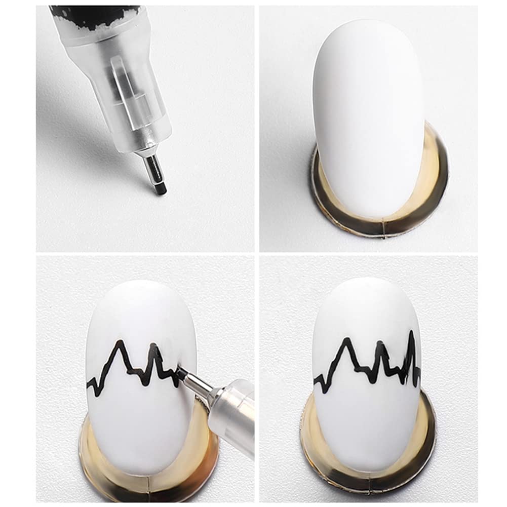 Surakey Fine Tip Nail Art Painting Pen - Professional Nail Art Pen for Lines & Details, Portable Nail Polish Drawing Pen with Quick Dry Brush - Perfect for DIY Nail Designs, Home Manicures & Salon Use