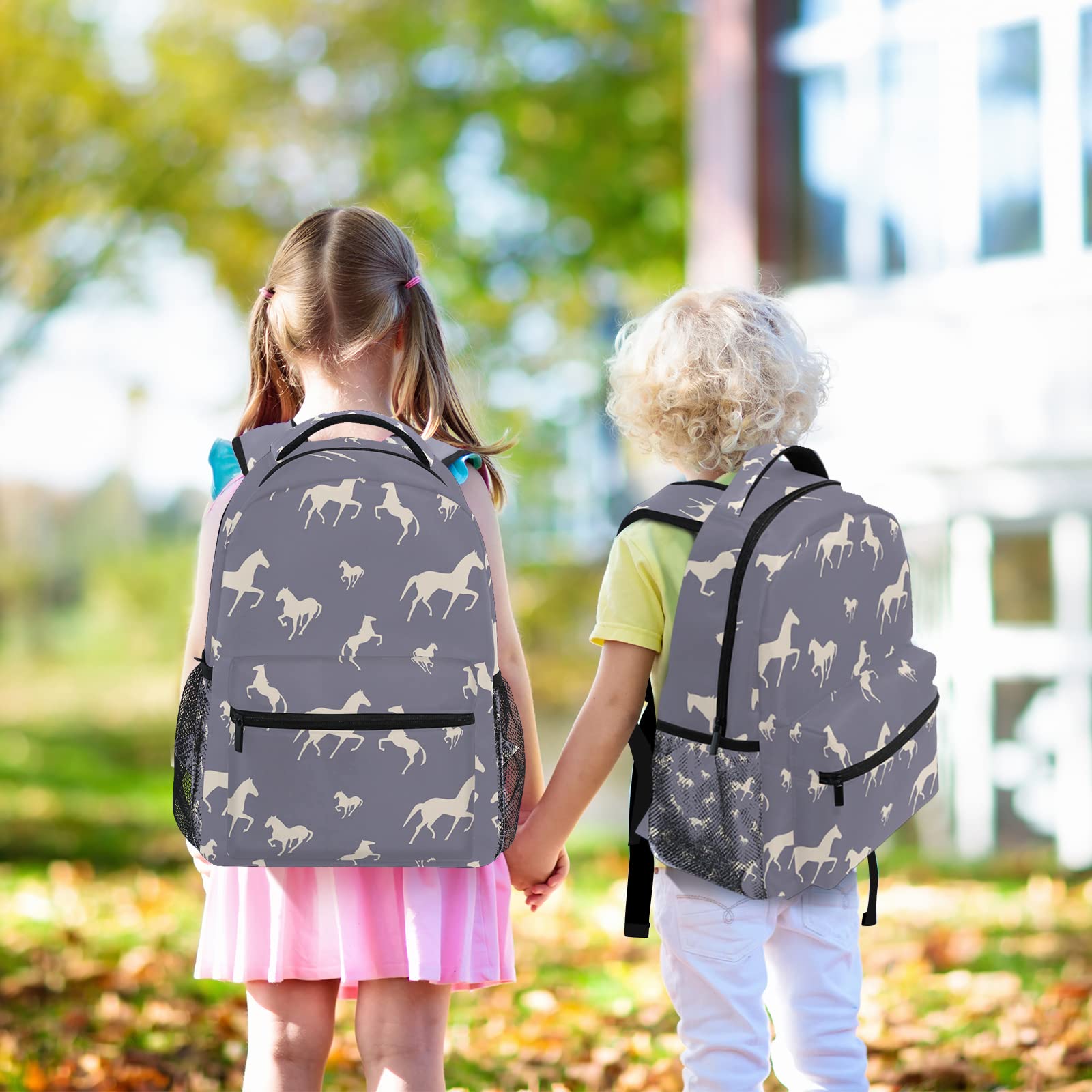 ALAZA Purple Horse Backpack for Girls - Cute Pony School Bag with Laptop Compartment, Durable Bookbag for 3rd 4th 5th Grade Students - Perfect for School, Travel & Horse Riding Lessons