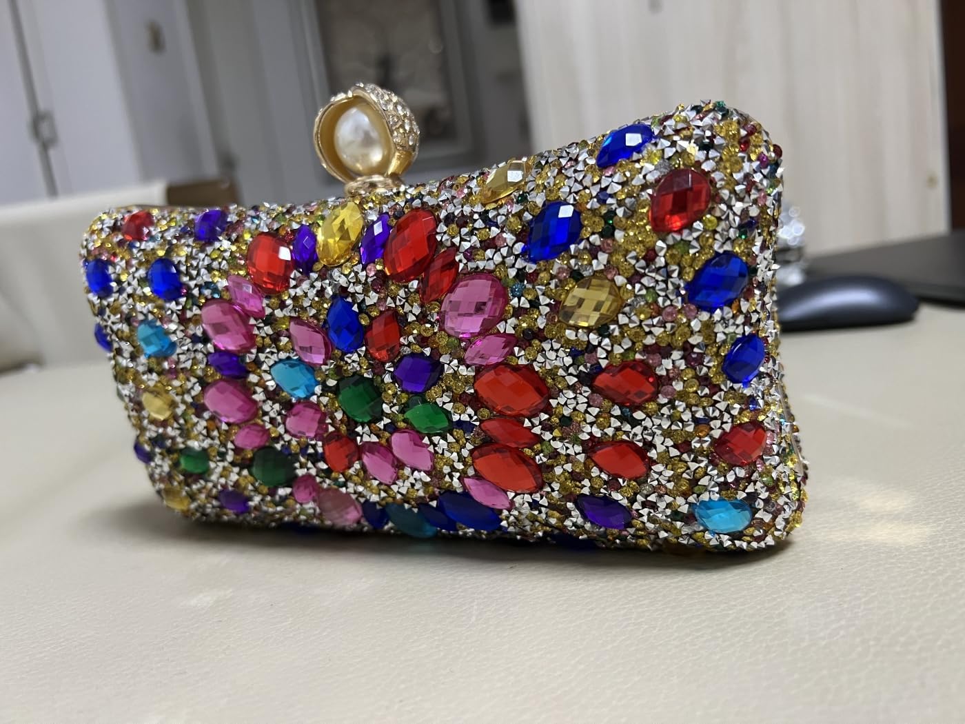 Sparkling Crystal Box Clutch for Women - Elegant Rhinestone Evening Purse with Jeweled Details | Perfect for Weddings, Parties & Special Occasions