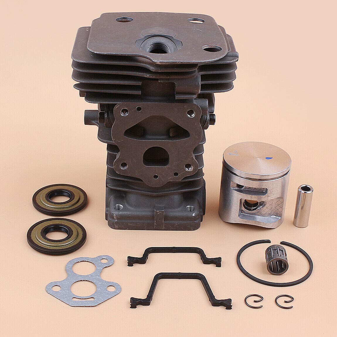 Husqvarna 450 445 Rancher Chainsaw 44mm Cylinder Piston Gaskets Oil Seal Kit Replacement Parts - Compatible with Chainsaw Maintenance & Repair