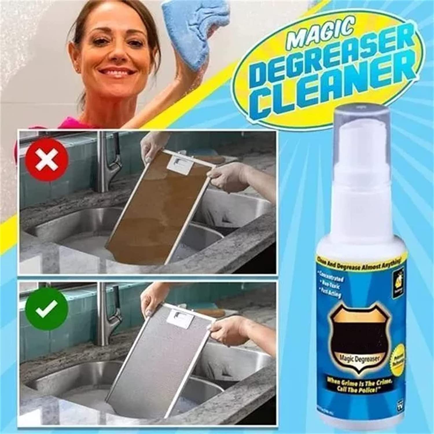 2-Pack All-Purpose Cleaner Spray - Heavy Duty Magic Degreaser for Kitchen, Bathroom & Home | Multi-Surface Cleaning Solution for Stoves, Counters, Appliances & More