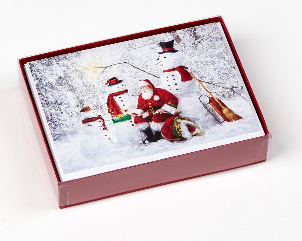 Snowy Friends Christmas Cards - Box of 15 Holiday Greeting Cards with 16 Foil-Lined Envelopes | Perfect for Family, Friends & Office Holiday Wishes