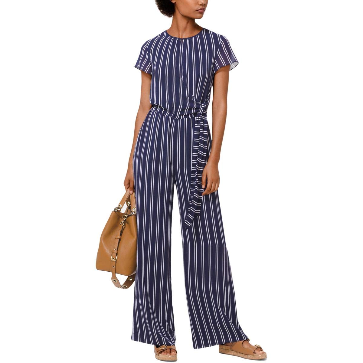 Michael Kors Women's Tie-Waist Jumpsuit - Elegant One-Piece Romper for Casual & Office Wear | Summer & Spring Fashion Outfit