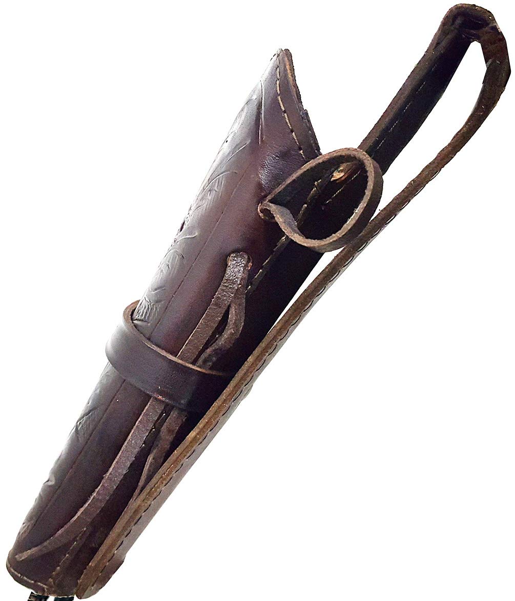 **Right-Handed Western Leather Revolver Holster - Brown Gun Belt Holster for Cowboy Action Shooting & Outdoor Adventures**