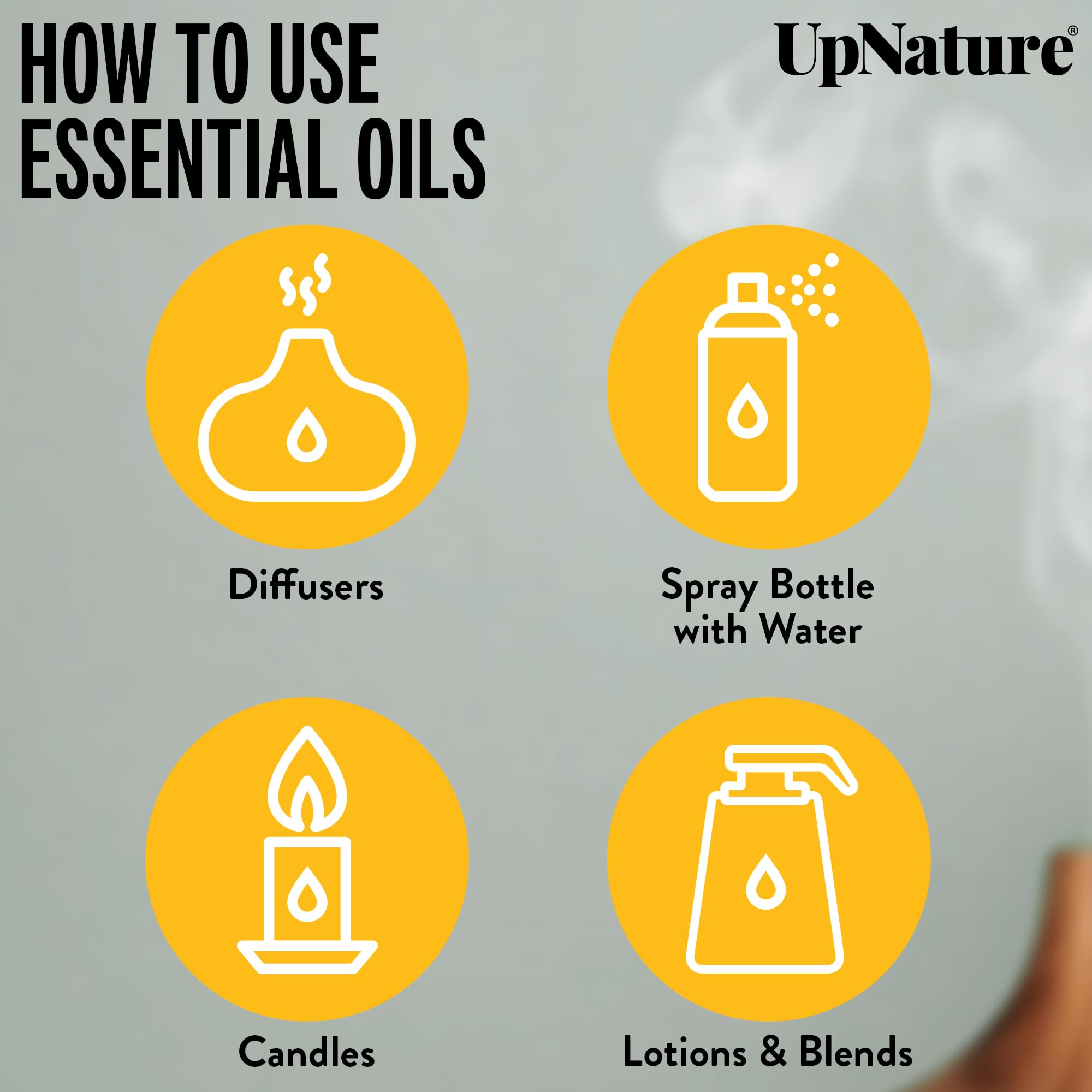 UpNature 100% Pure Natural Lemon Essential Oil for Diffusers, Aromatherapy & Skin Care - 4 oz Bottle for Relaxation, Stress Relief & Home Fragrance
