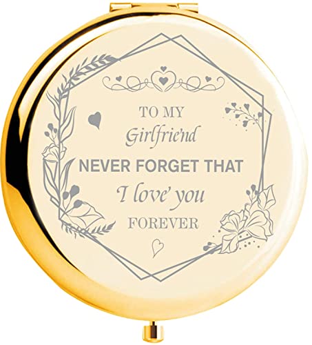Handmade Gold Makeup Compact Travel Mirror - Romantic Birthday & Anniversary Gift for Girlfriend, Wife, or Women | Perfect for Travel, Home, and Everyday Use
