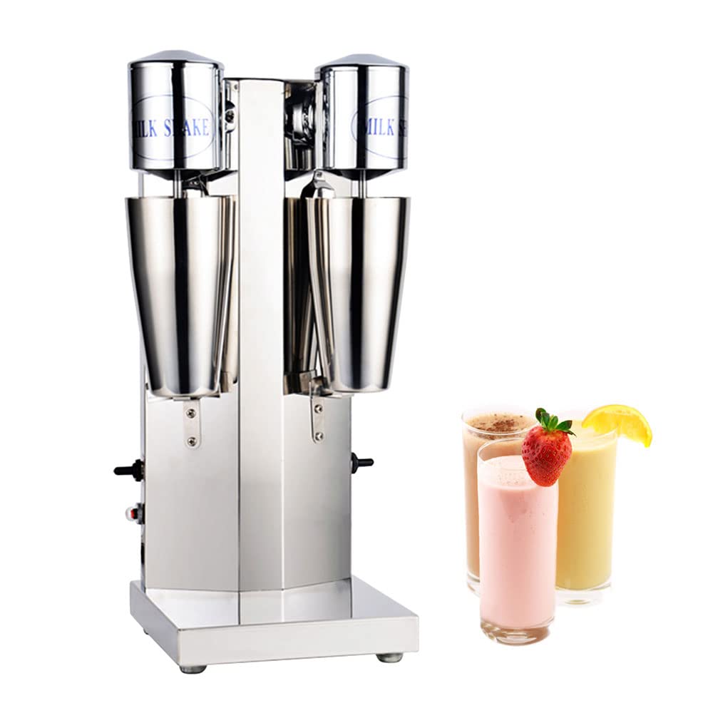 Commercial Electric Milkshake Maker - Stainless Steel Milkshake Machine with 18000 RPM, Double Head Blender for Cocktails, Smoothies, Tea & Malt Drinks - Perfect for Restaurants, Cafes & Bars