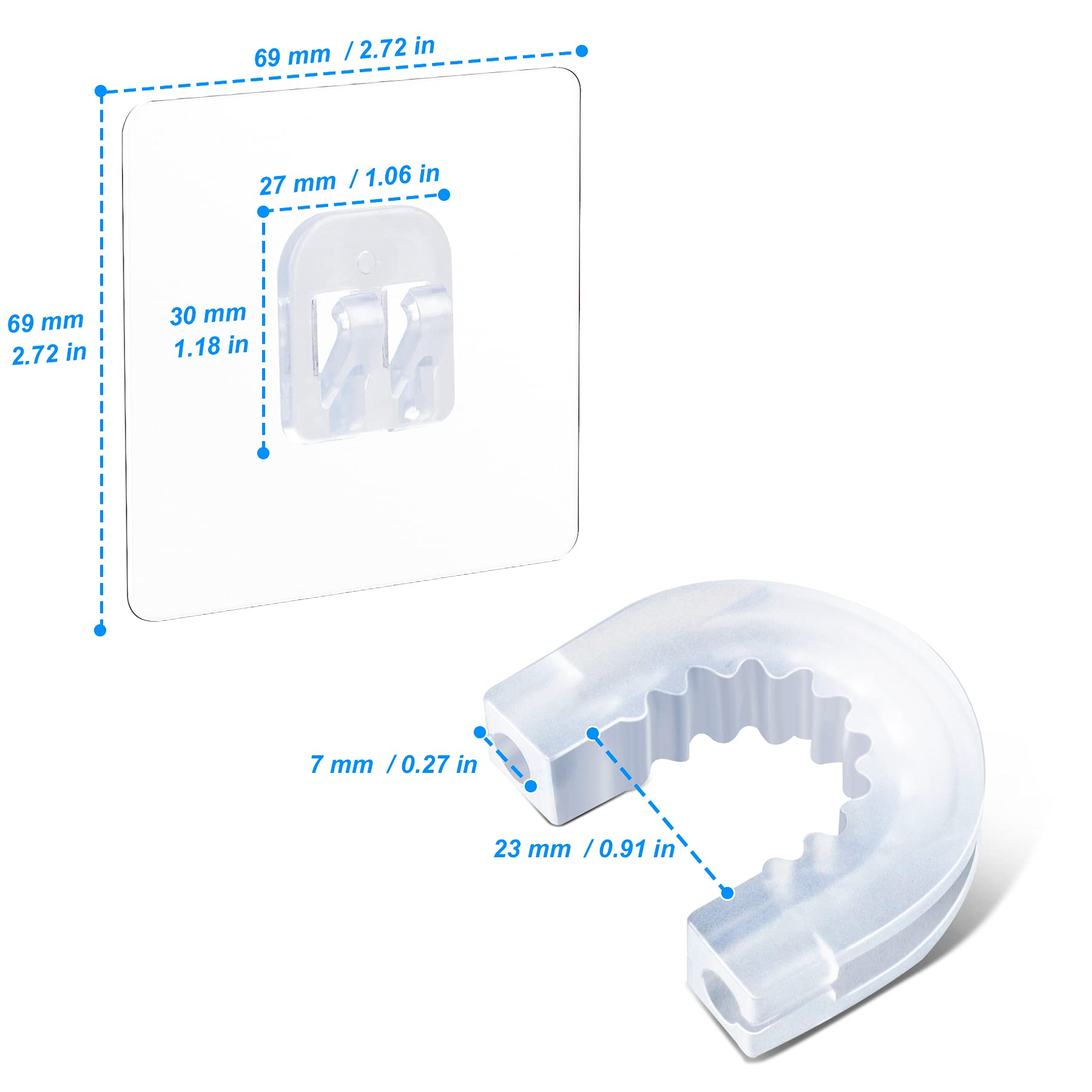 YeeBeny Shower Caddy Connector with 2 Adhesive Stickers - Heavy Duty Hook Mount for Bathroom Shelf - Compatible with Zenna Home, GeekDigg & Decobros Shower Organizers - Perfect for Small Bathroom Storage and Shower Caddy Basket Installation