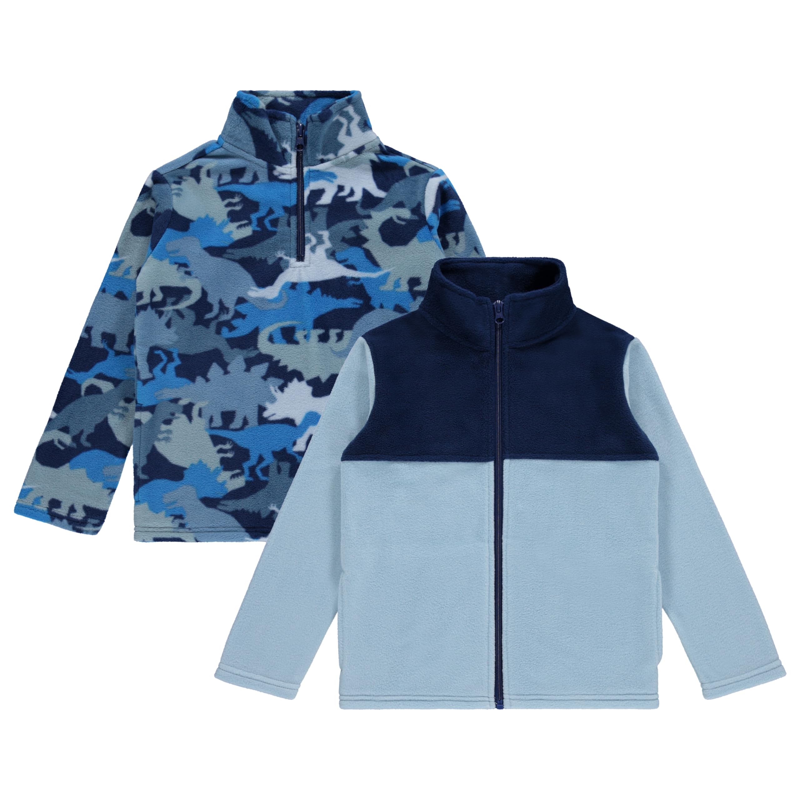 STITCH & STONE Boys 2-Pack Micro Fleece Pullover Hoodie - Soft & Warm Winter Sweaters for Kids | Perfect for School, Playdates & Outdoor Activities