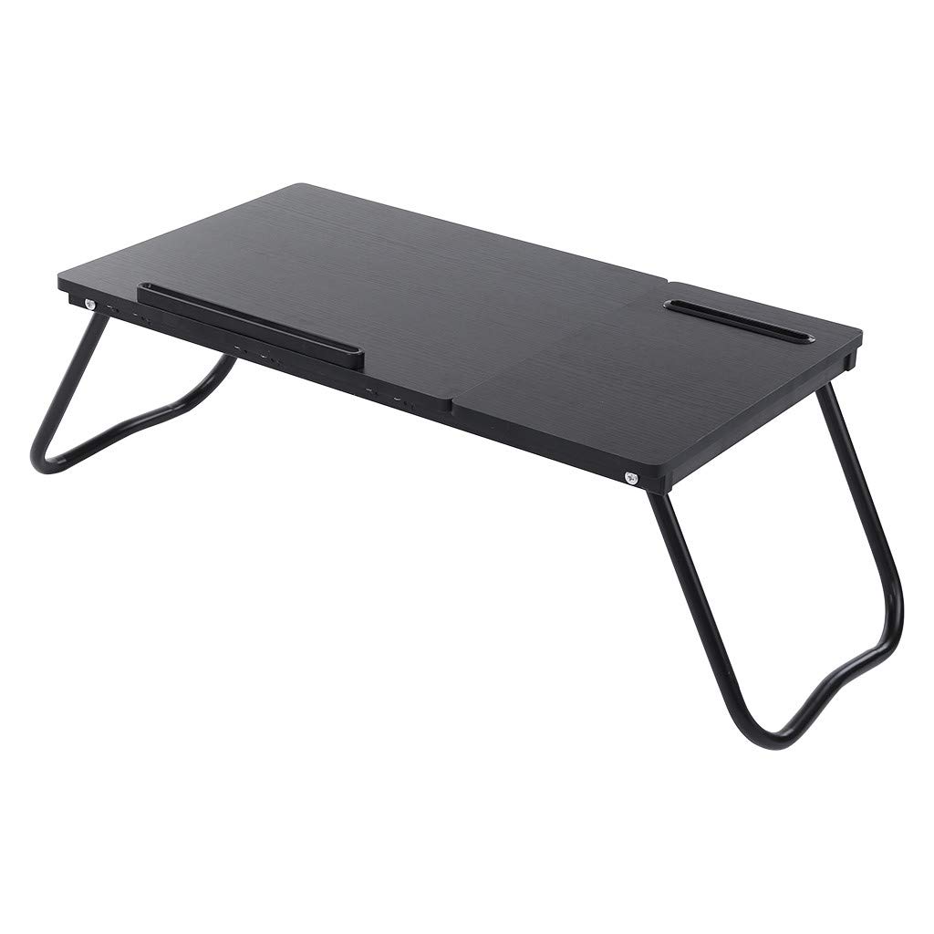 Foldable Computer Desk with Free Installation - Adjustable Laptop Workstation for Home Office, Small Space & Bedroom - Portable & Space-Saving (Black) | Perfect for Remote Work, Studying & Bedside Use