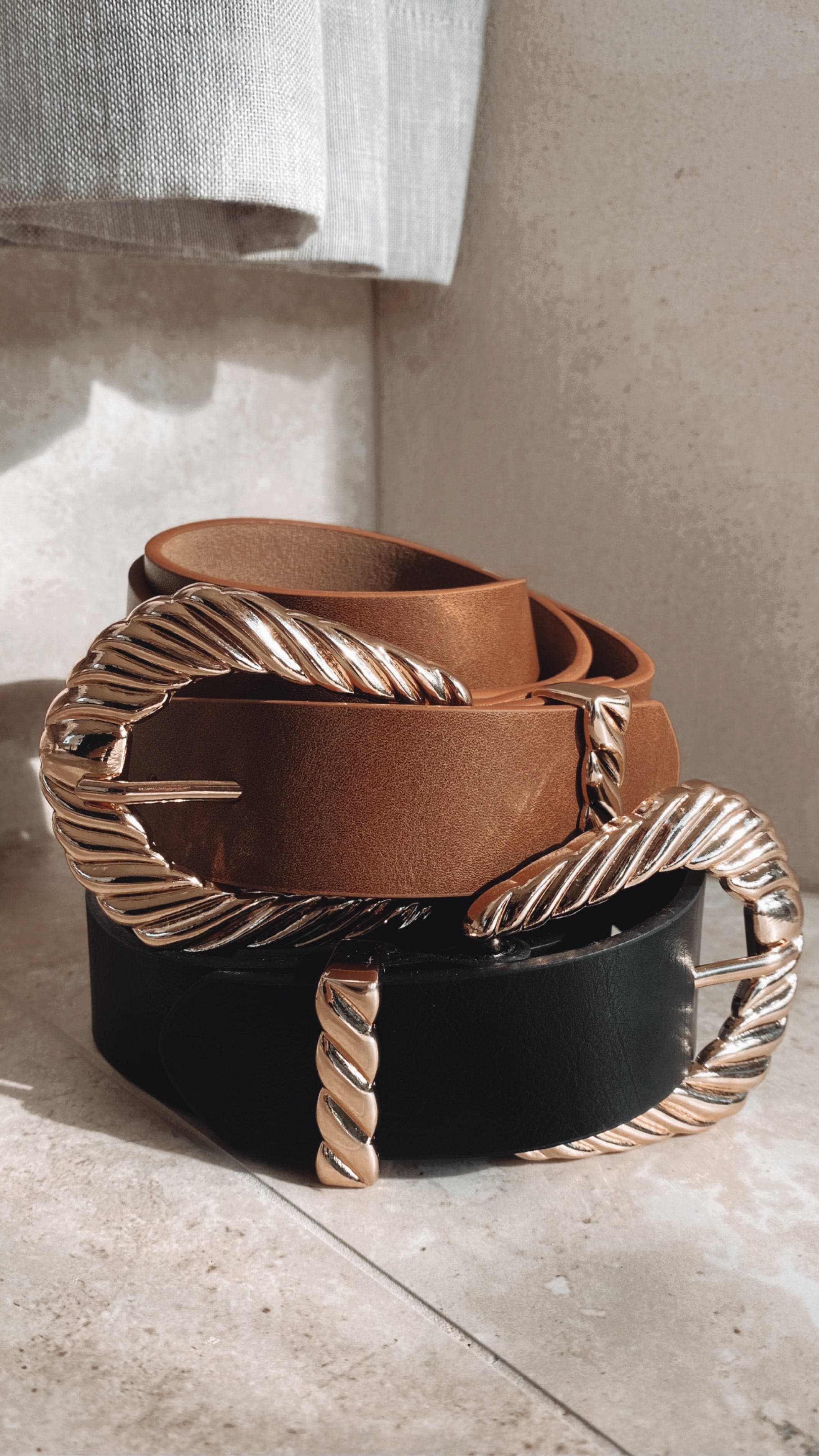 Amelie Twist Buckle Belt for Women - Stylish Black & Gold Waist Belt | Perfect for Jeans, Dresses & Fashion Accessories