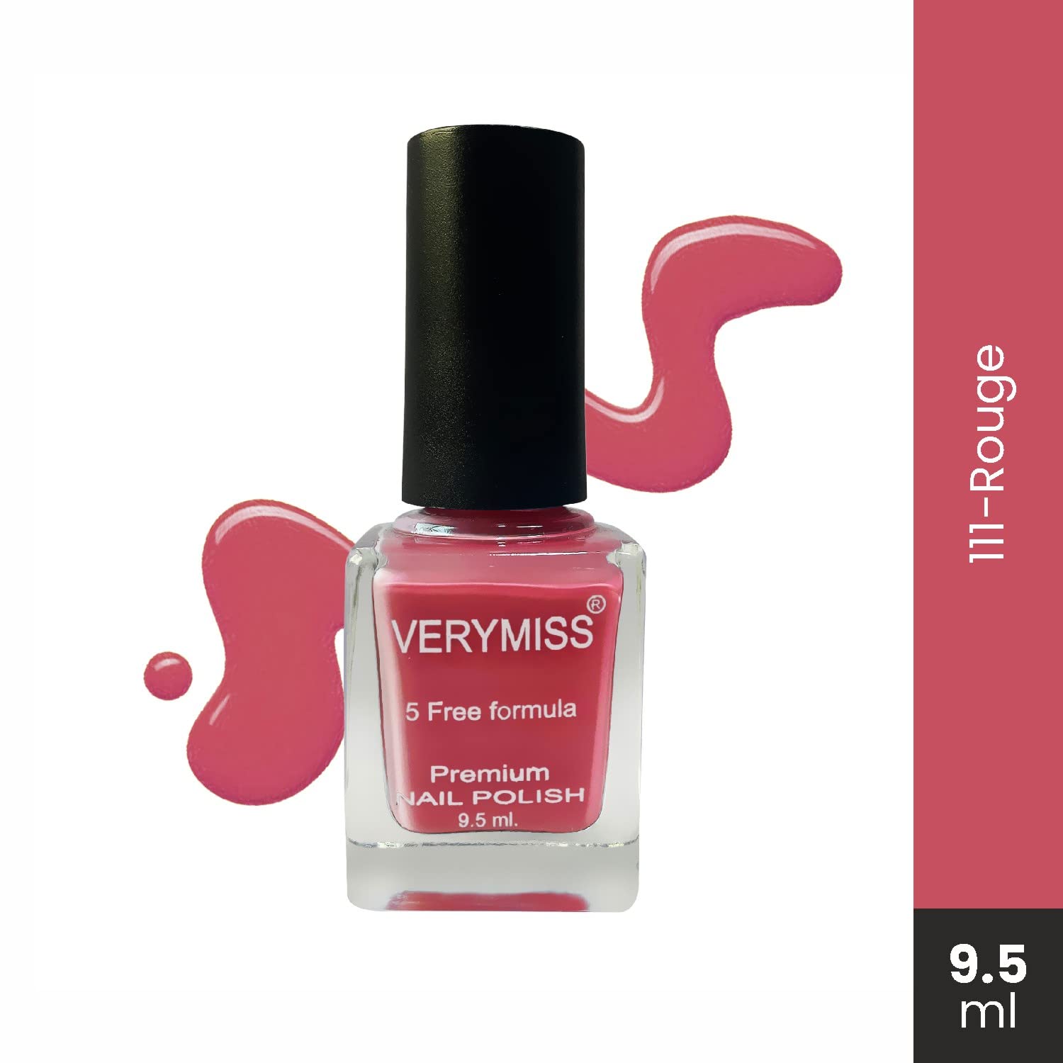 Verymiss Premium Long-Lasting Nail Polish 9.5ml - Vibrant Rouge Red for Women | Salon-Quality Gel-Like Shine | Perfect for Manicures, Pedicures & Special Occasions