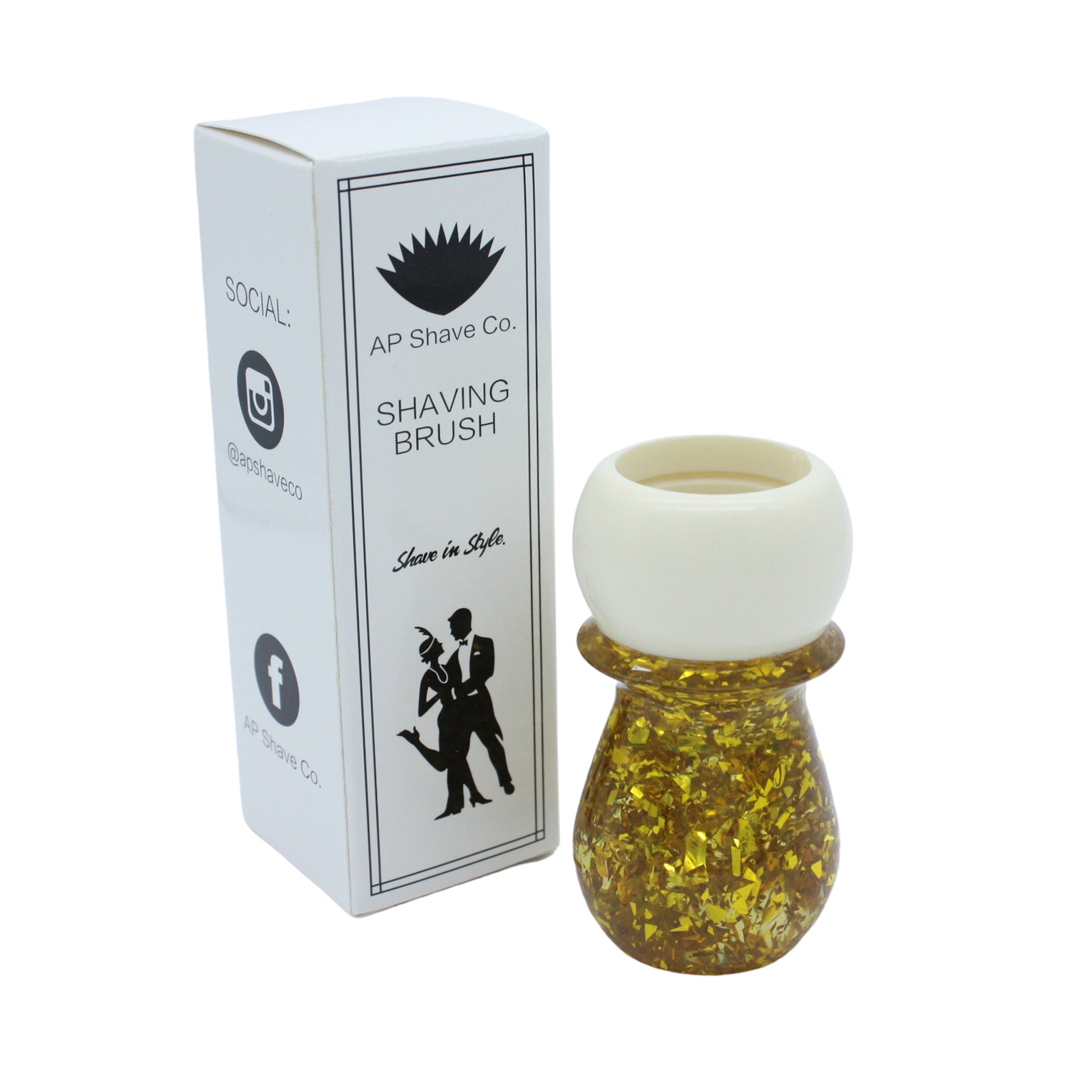 Premium Ivory Gold Flake Shaving Brush Handle for 28mm & 30mm Knots - Luxury Wet Shaving Accessory for Men's Grooming & Barber Shop Use