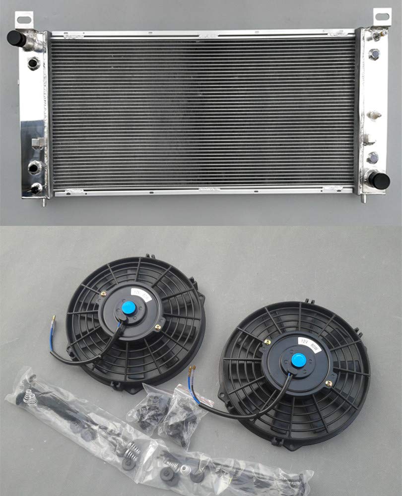 High-Performance Aluminum Radiator & Cooling Fan Kit for Chevrolet Silverado 1500/2500/3500 Trucks - Compatible with 4.8L, 5.3L & 6.0L V8 Engines - Heavy Duty Cooling Solution for Towing & Off-Road Adventures