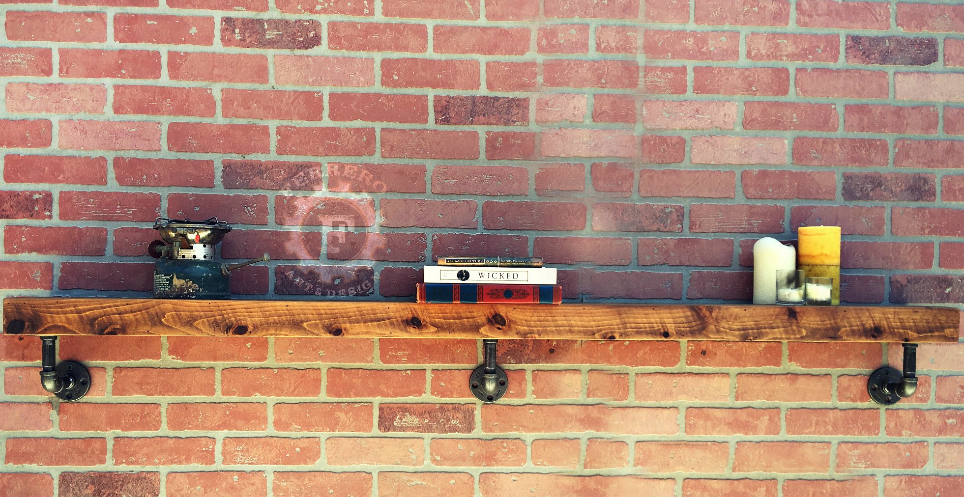 Rustic Industrial Pipe Shelf 67