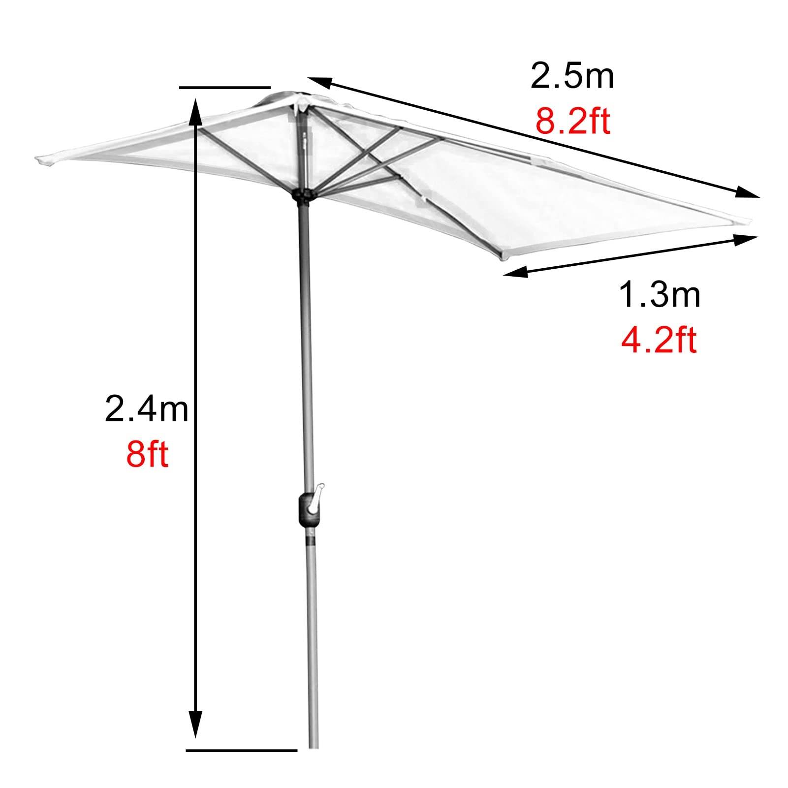 Extra Large Heavy Duty Rectangular Sun Umbrella for Outdoor Porch, Patio, Balcony & Grill - Portable Commercial Market Umbrella in Brown - Perfect for Shade at Beach, Poolside, Restaurant & Backyard Gatherings