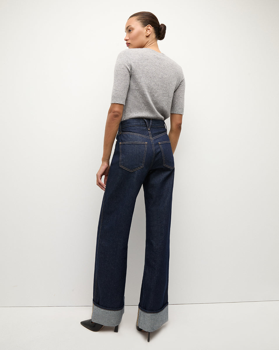 Taylor Cuffed Wide Leg Jean - High Waist Distressed Denim Pants for Women | Casual & Streetwear Outfits | Perfect for Everyday Wear & Date Nights