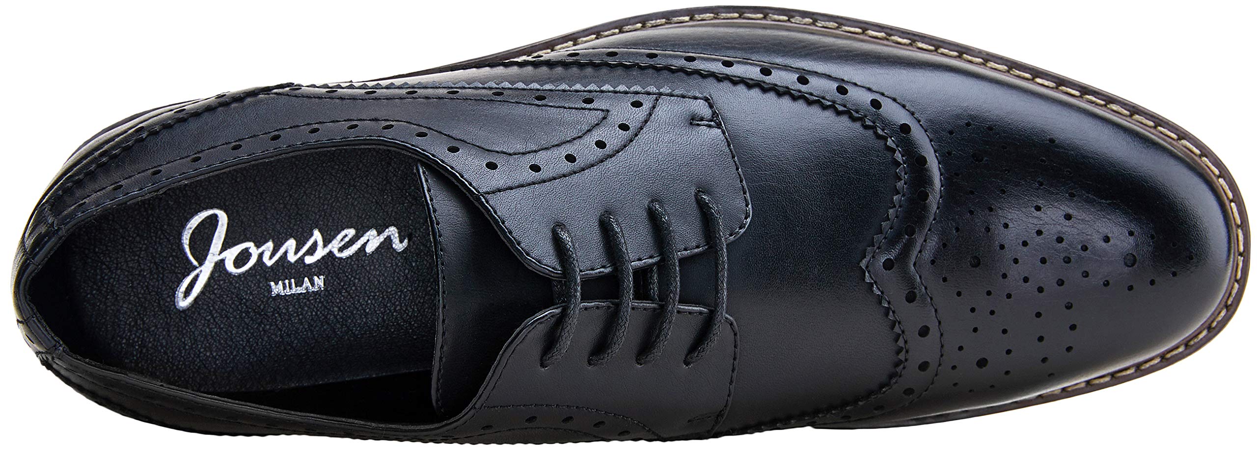Premium Jousen Men's Wingtip Oxford Dress Shoes - Classic Cap Toe Brogue Business Formal Shoes for Office, Wedding & Special Occasions