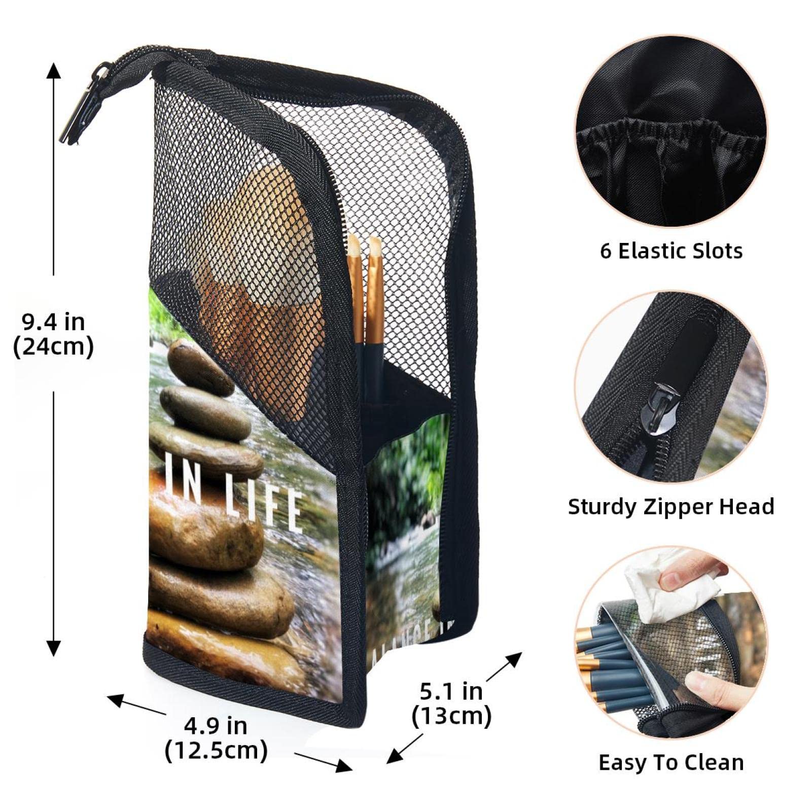 12-Piece Makeup Brush Organizer Bag with Motivational Quote - Portable Travel Cosmetic Brush Holder Case for Professional Makeup Artists & Beauty Enthusiasts - Perfect for Home, Salon, and On-the-Go Use