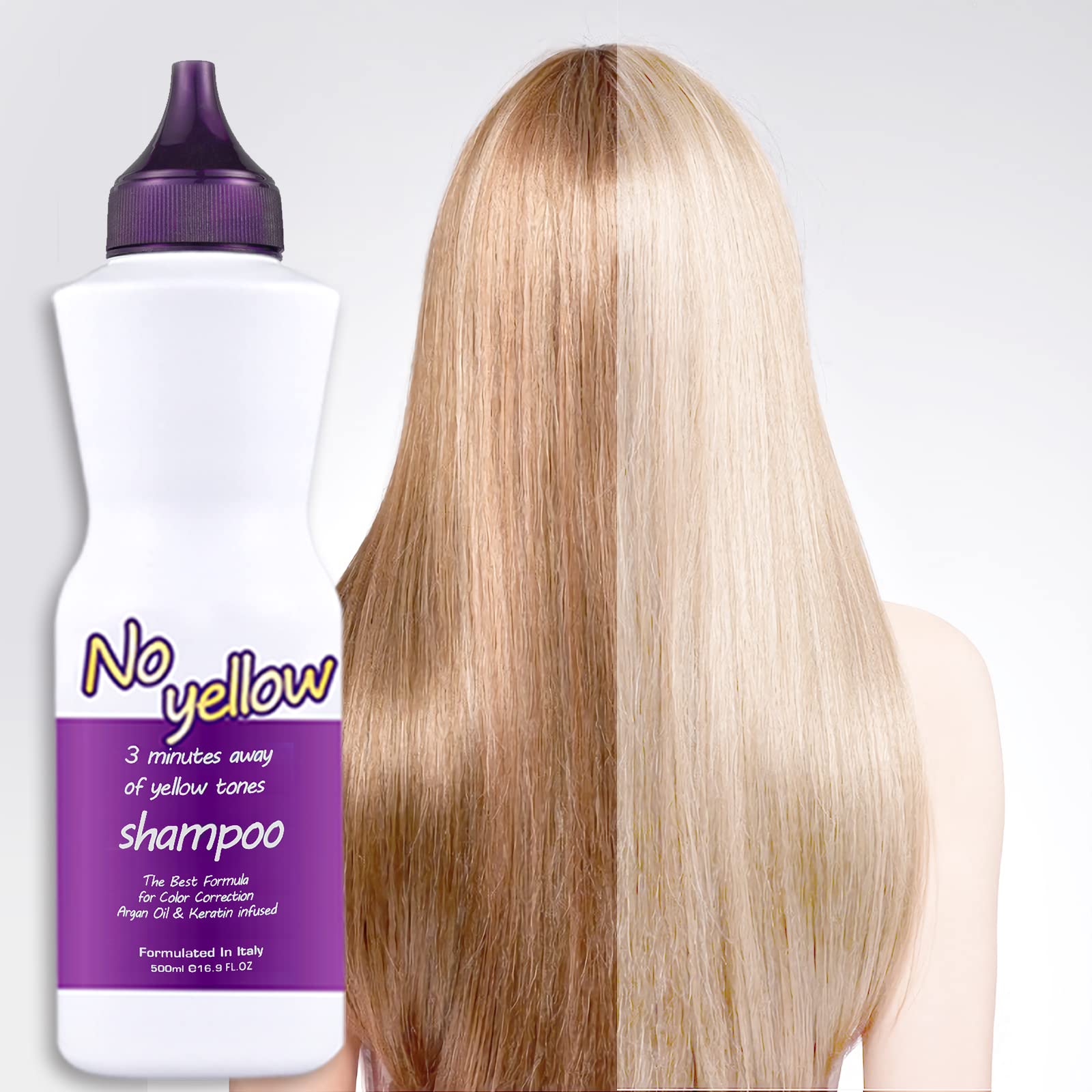 Purple Shampoo for Blonde Hair - Sulfate-Free, Argan Oil & Keratin, 16.9oz | Fights Brass & Yellow Tones