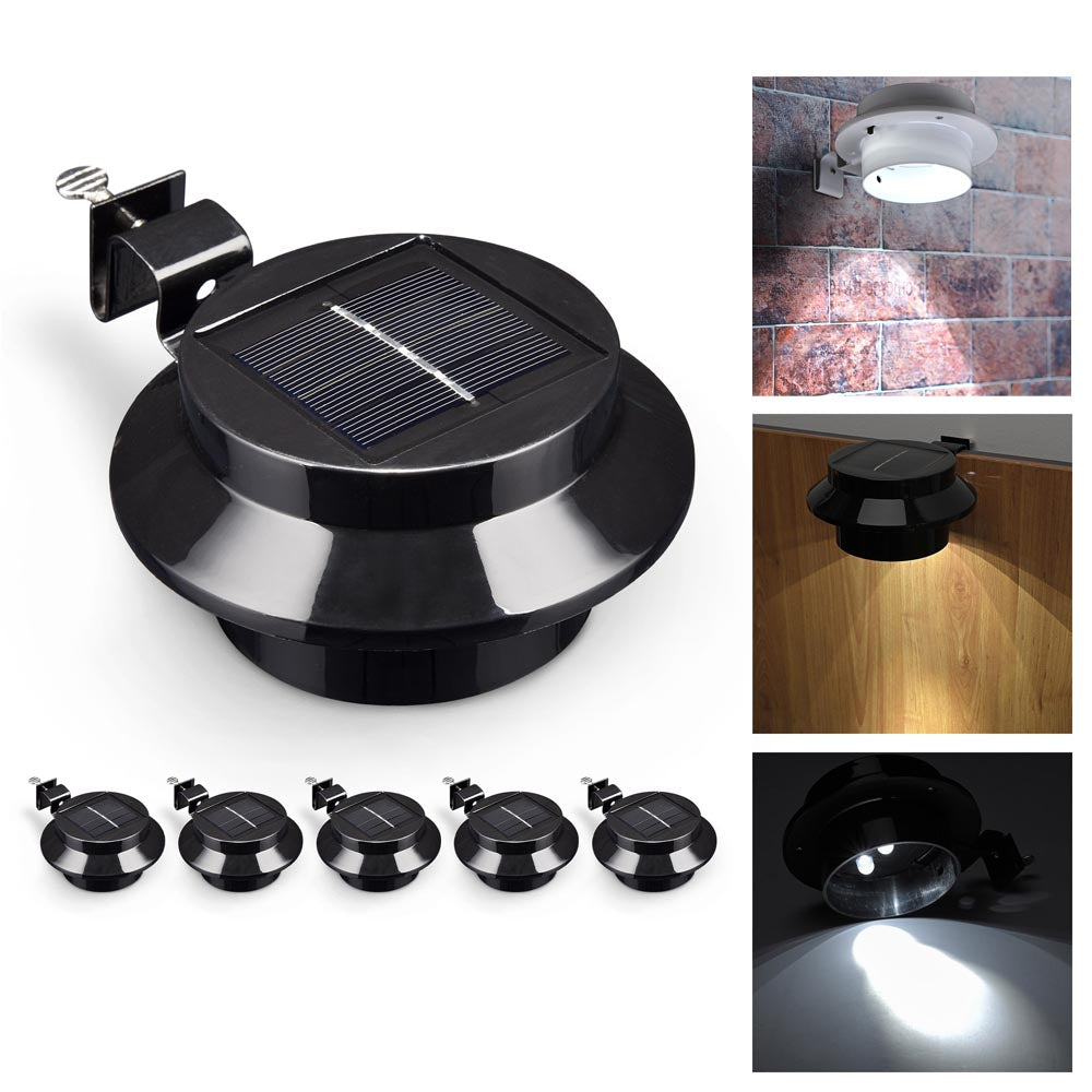 TheLAShop Solar Gutter Lights - 6 Pack Waterproof Outdoor Flood Lights with Dusk to Dawn Sensor for Garden, Patio, Deck, and Pathway Lighting