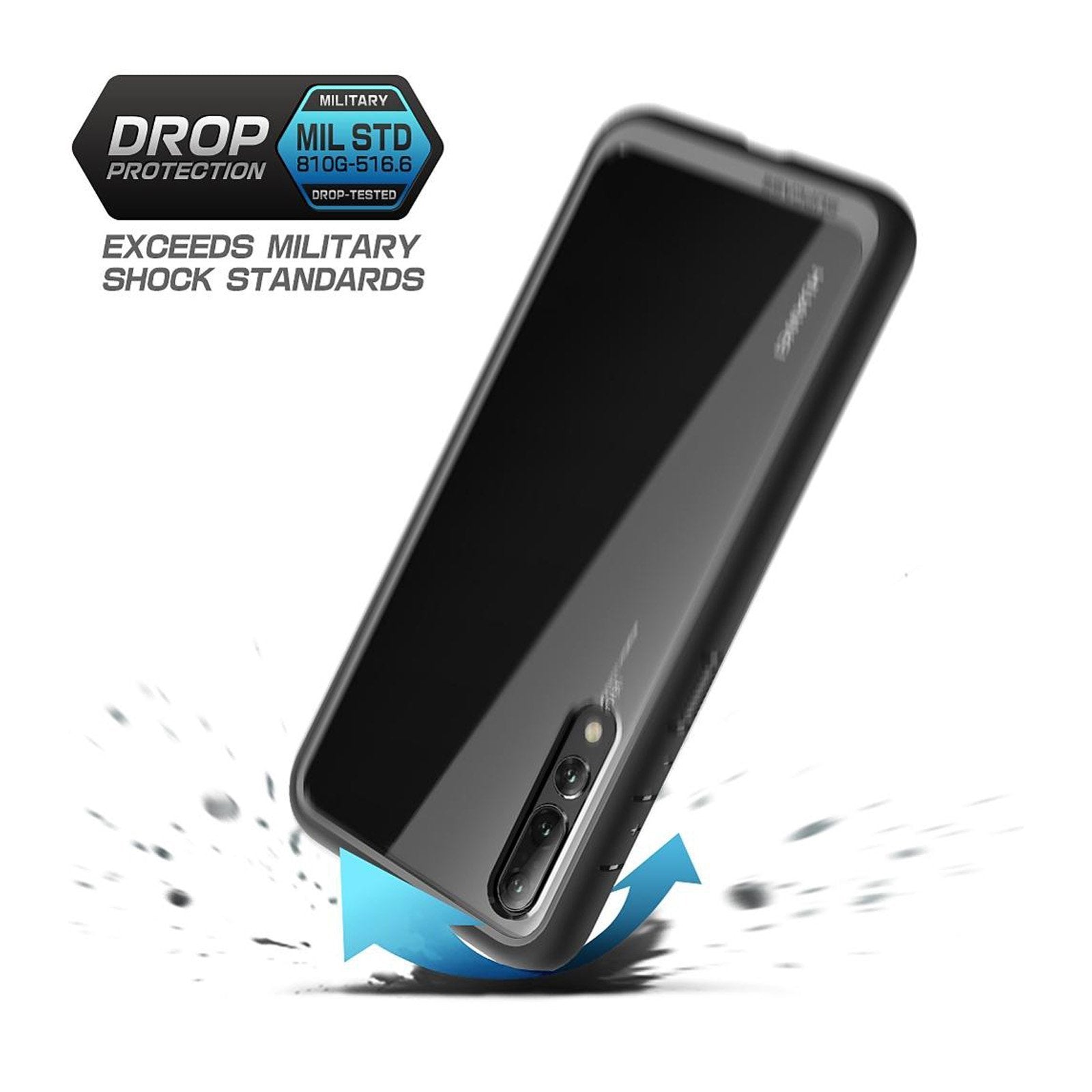 Huawei P20 Pro Case - Unicorn Beetle Style Slim Clear Protective Cover (Black) - Durable & Scratch-Resistant for Everyday Use & Travel