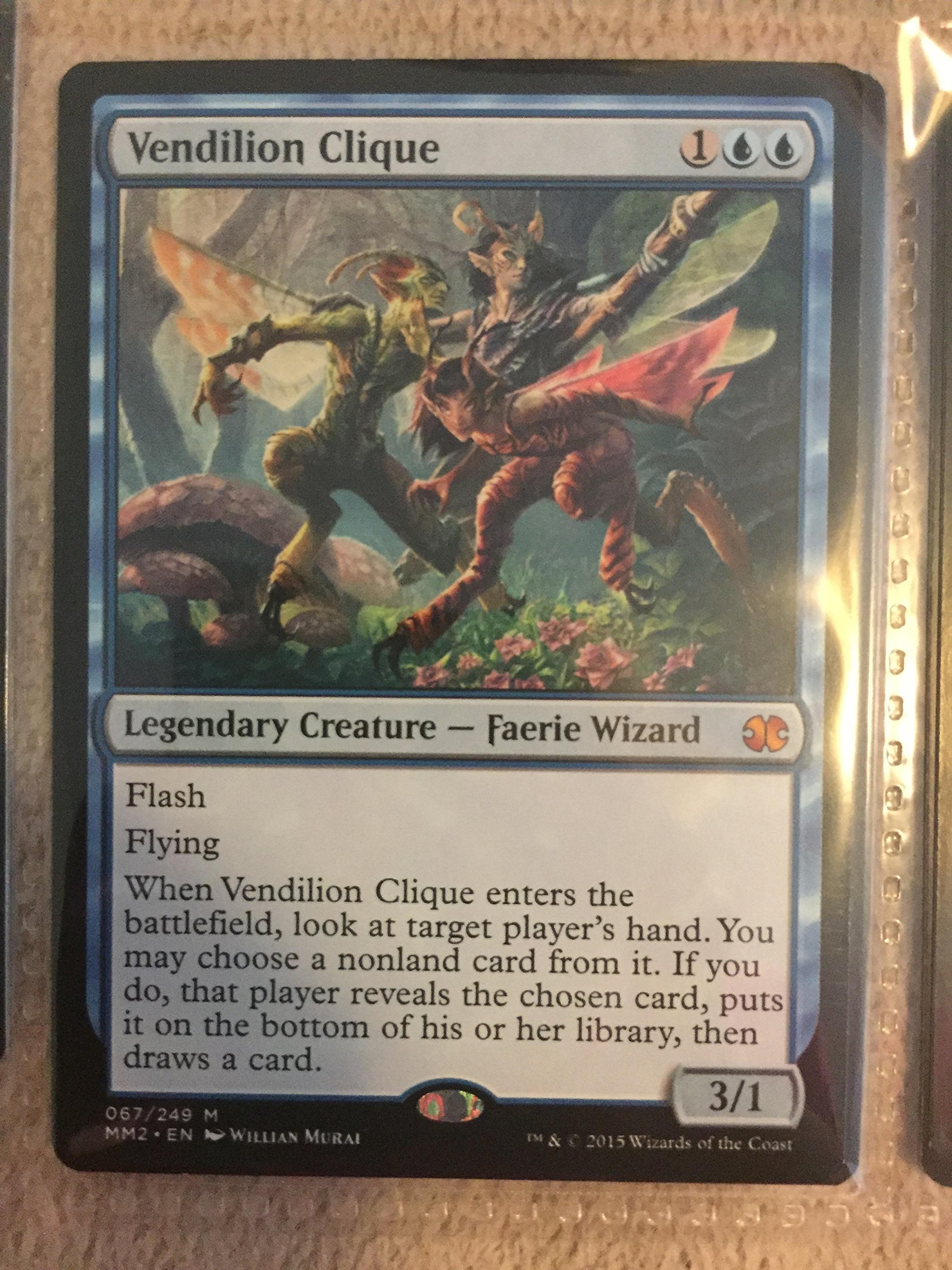 Magic The Gathering - Vendilion Clique (067/249) - Modern Masters 2015 MTG Card - Rare Blue Faerie Creature - Perfect for Modern & Commander Decks - Collectible Trading Card Game Accessory for Strategy & Fantasy Battles