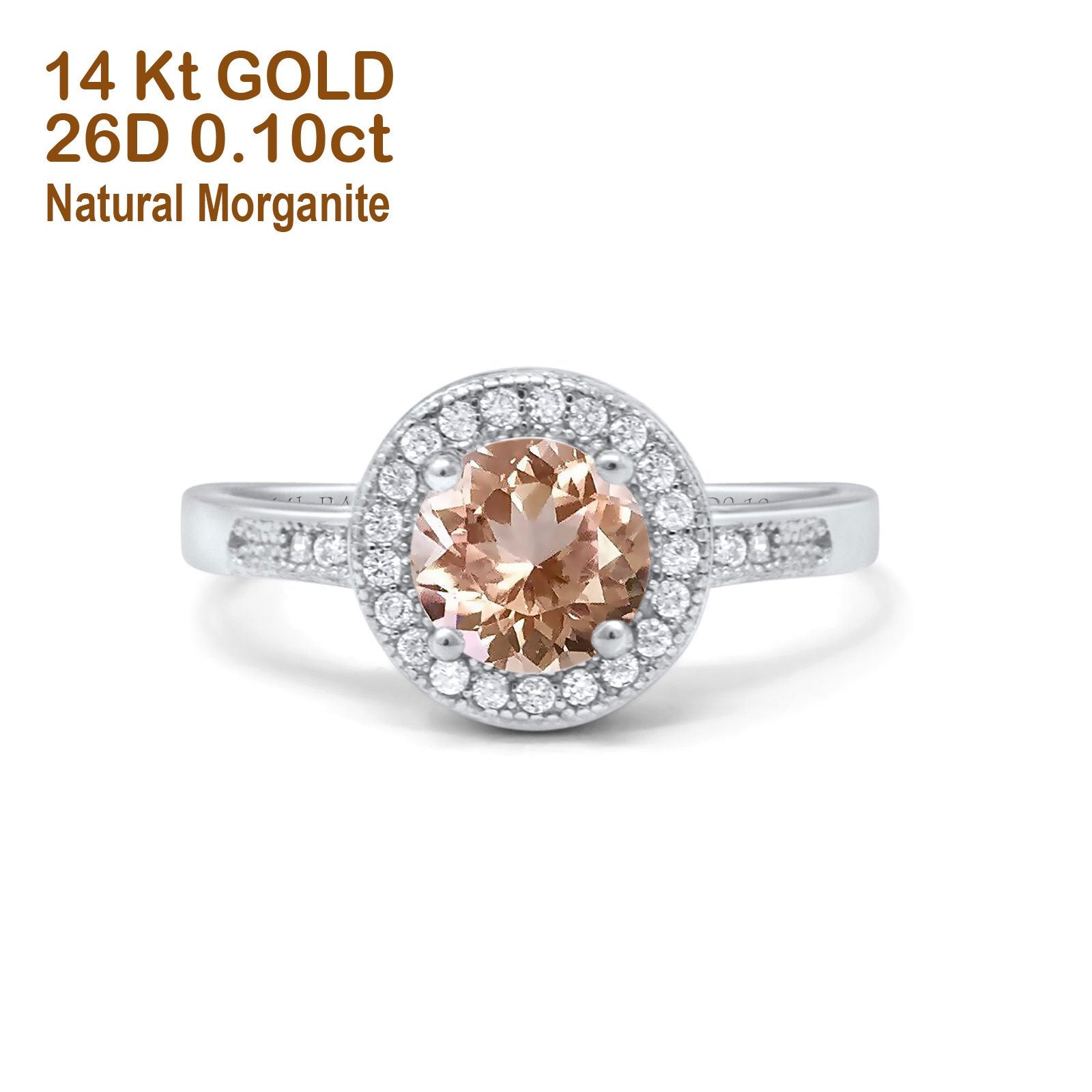 14K Gold 0.94ct Round Art Deco 6mm G SI Diamond Engagement Ring for Women - Perfect for Wedding, Proposal, Anniversary & Special Occasions