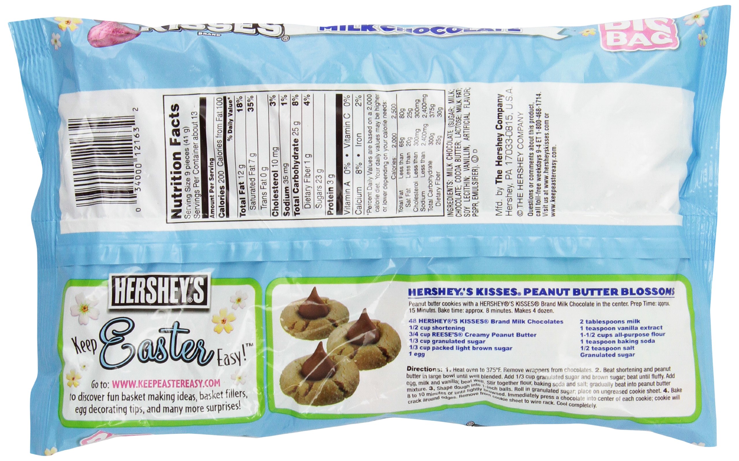 Hershey's Kisses Easter Milk Chocolate Candy - 11 Ounce Bags (4-Pack) | Easter Basket Stuffers, Party Favors & Holiday Treats