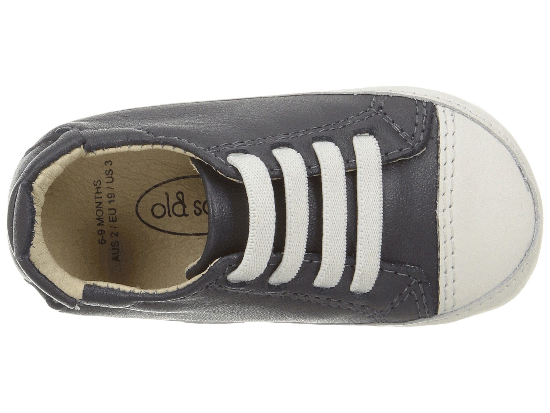 Old Soles Boys Girls Eazy Jogger Sneakers - Navy & White Soft Leather Slip-On Baby Shoes for Toddlers - Perfect for Playtime, Preschool & Everyday Comfort