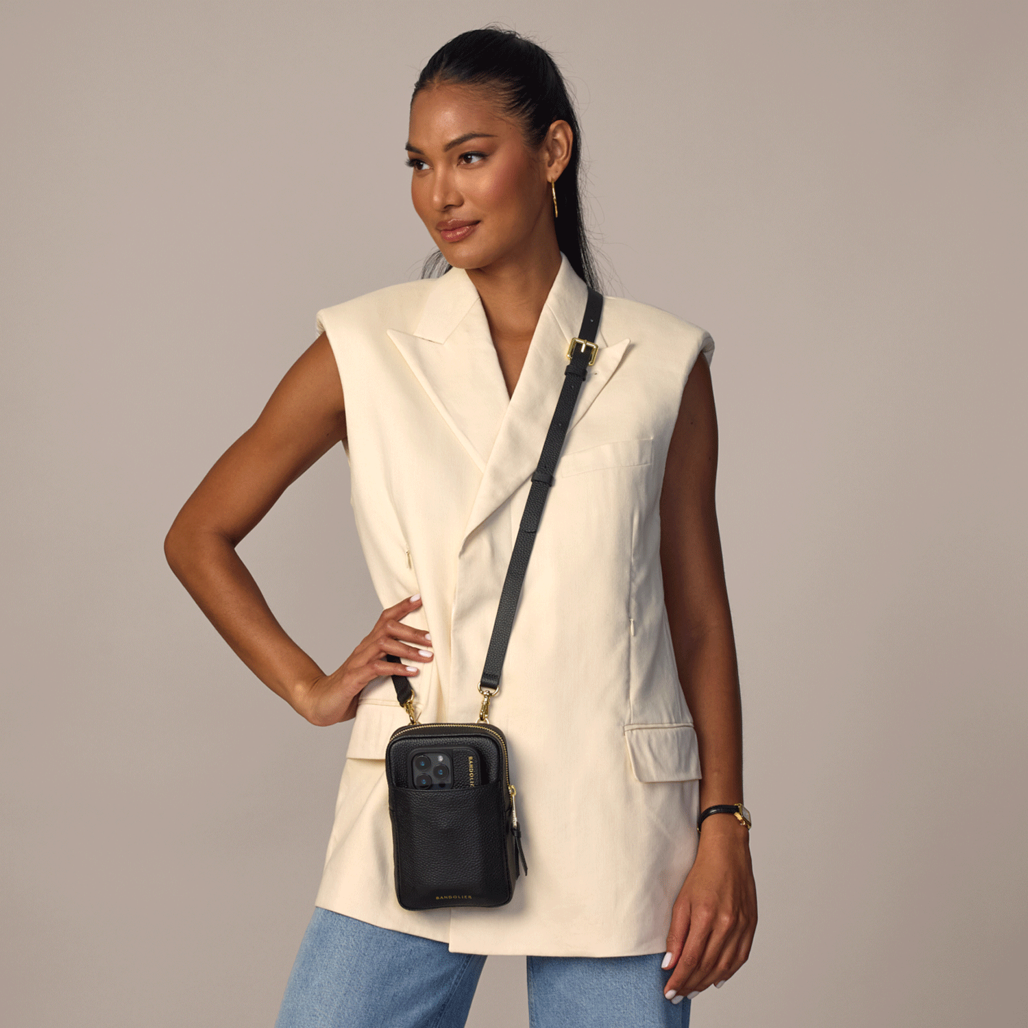 Premium Large Expandable Pouch - Stylish Black & Gold Design for Travel, Work, and Everyday Use