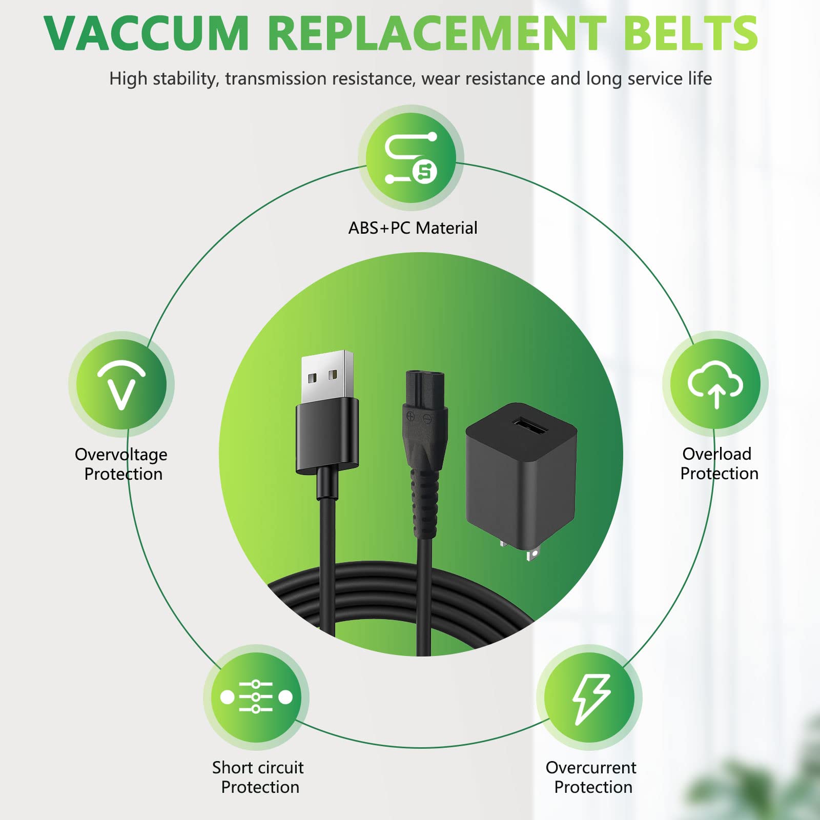 Bouge Replacement Charger Cord for Manscaped Lawn Mower 3.0 & 2.0 - Compatible Electric Groin Hair Trimmer Power Cable - Perfect for Home Grooming & Travel Use