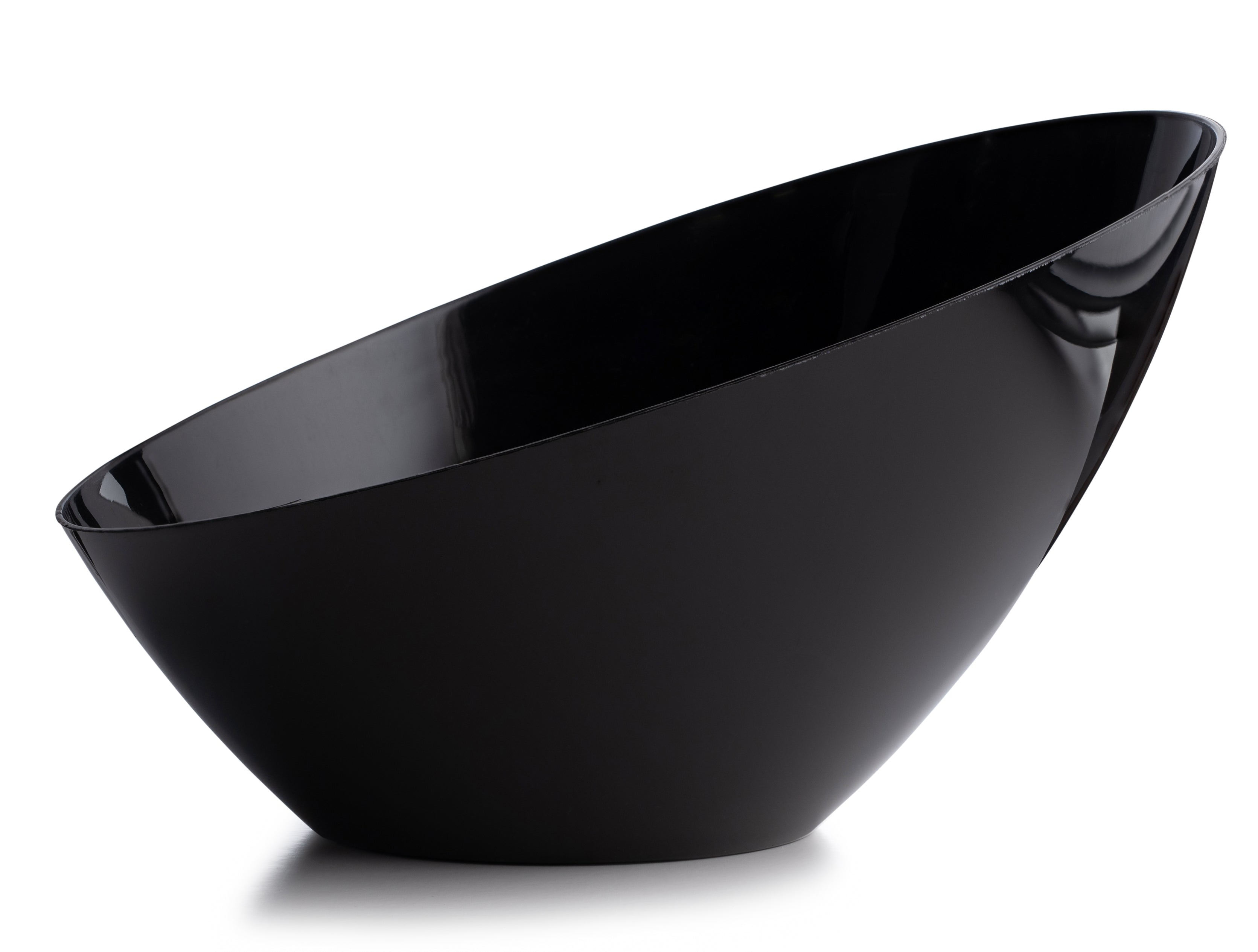 5 Pack Black Angled Plastic Serving Bowls - Durable Party Dishes for Salads, Snacks & Entertaining - Perfect for BBQs, Picnics & Family Gatherings