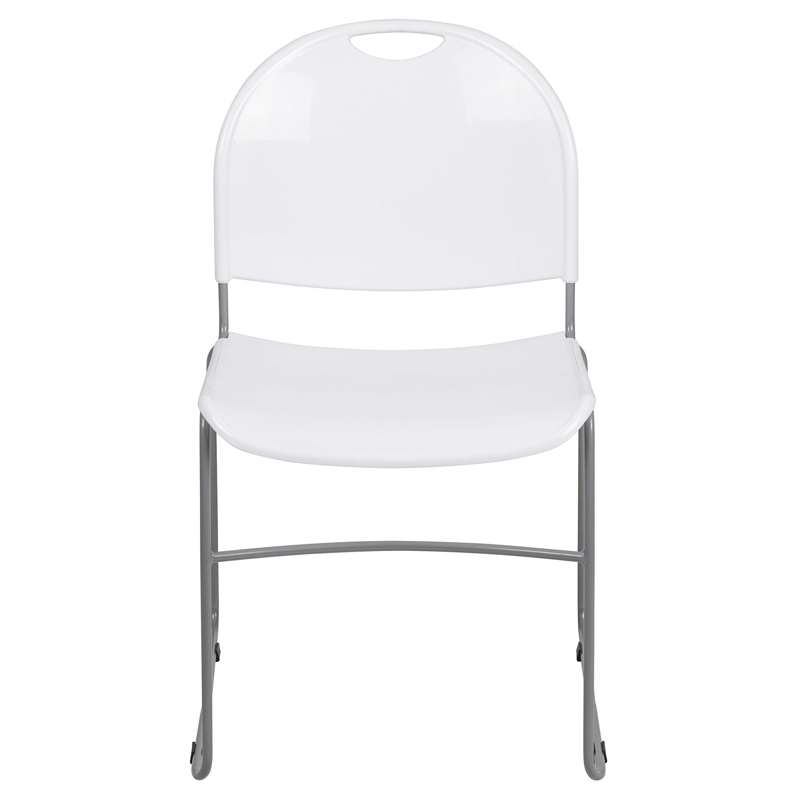 EMMA + OLIVER White Ultra-Compact Stackable School Chair - Office Guest Chair, Student Chair for Classroom, Dorm, and Home Study