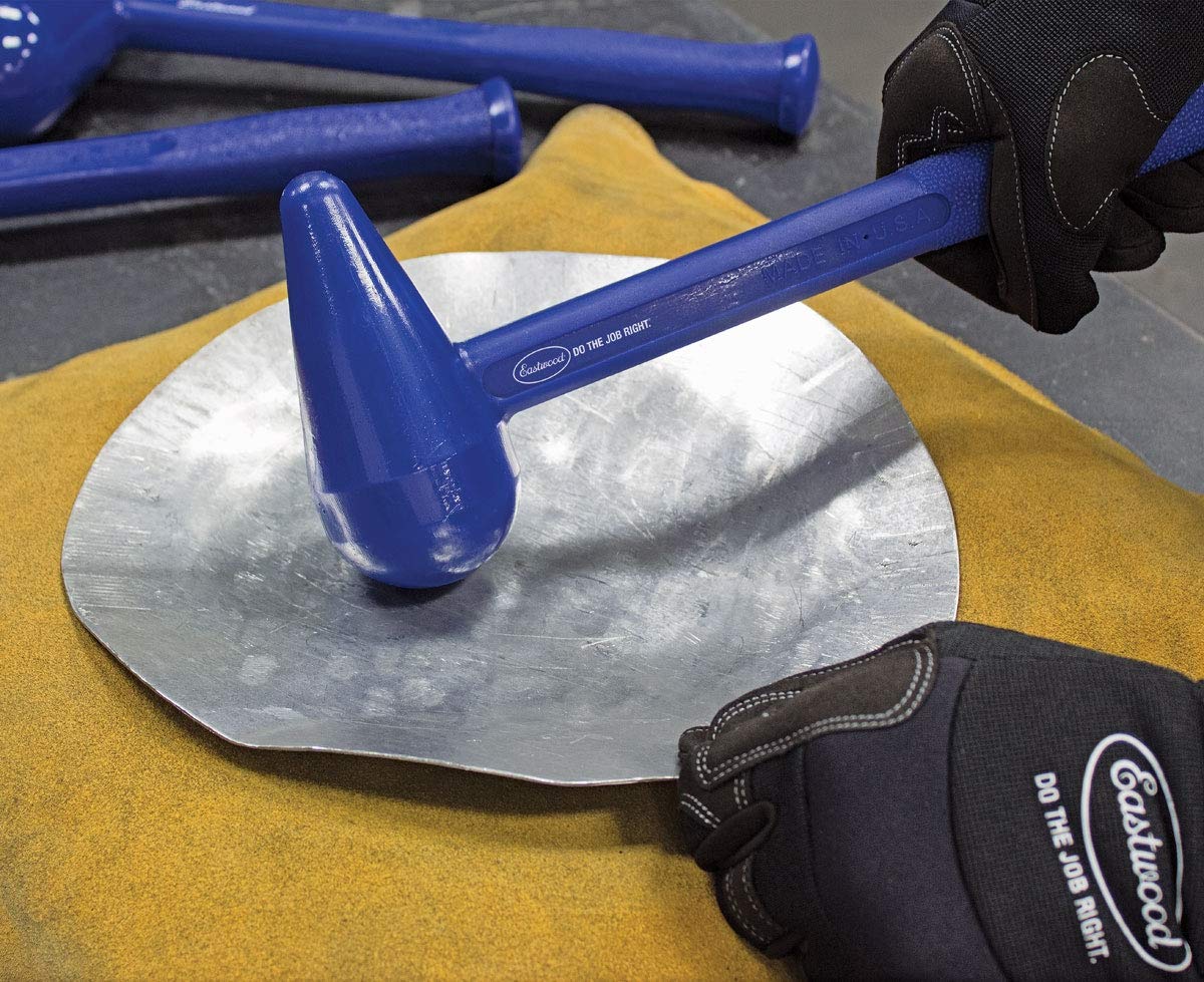 Eastwood 24 Oz. Bossing Dead Blow Shaping Forming Tear-Drop Mallet Hammer - Perfect for Auto Body Repair, Metal Shaping & DIY Projects