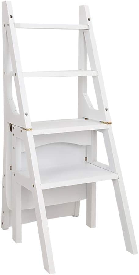 Convertible Wooden Folding Ladder Chair - Multi-Purpose Step Stool for Kitchen, Library & School Use | Durable Furniture for Home & Office Organization