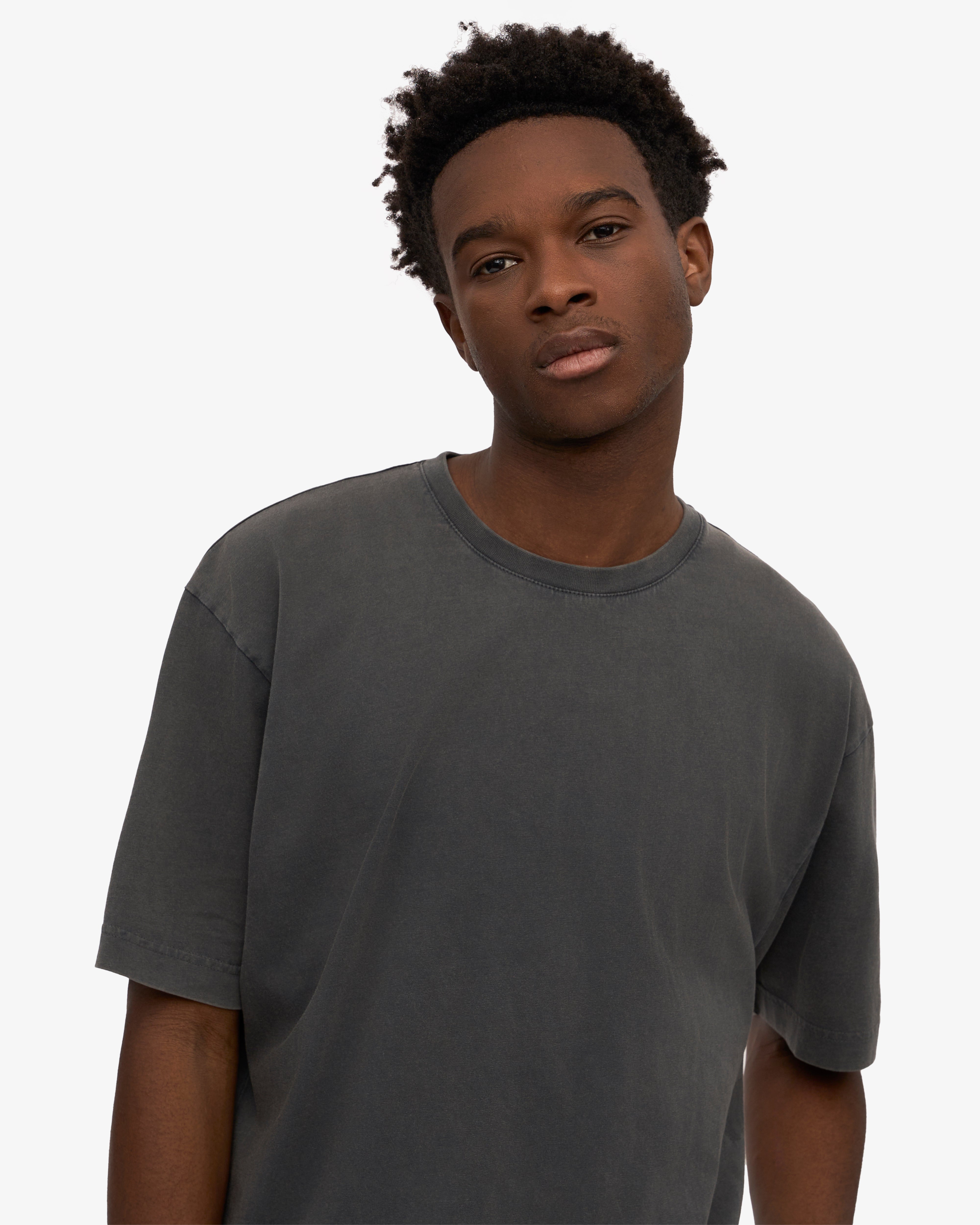 Oversized Organic Cotton T-Shirt for Women - Faded Black - Soft & Comfortable Casual Wear for Everyday Outfits and Loungewear