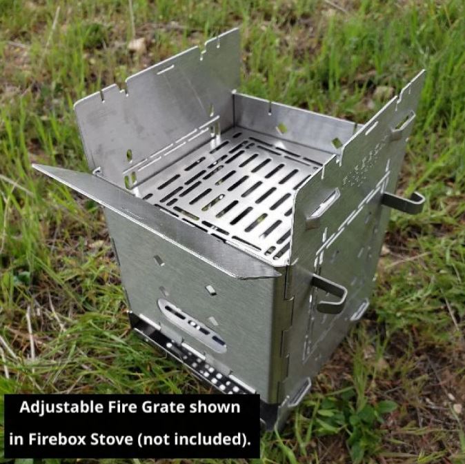 Adjustable Fire Grate for Wood Stove & Fireplace - Heavy Duty Steel Log Holder for Indoor/Outdoor Use - Perfect for Camping, Backyard Fire Pits & Home Heating