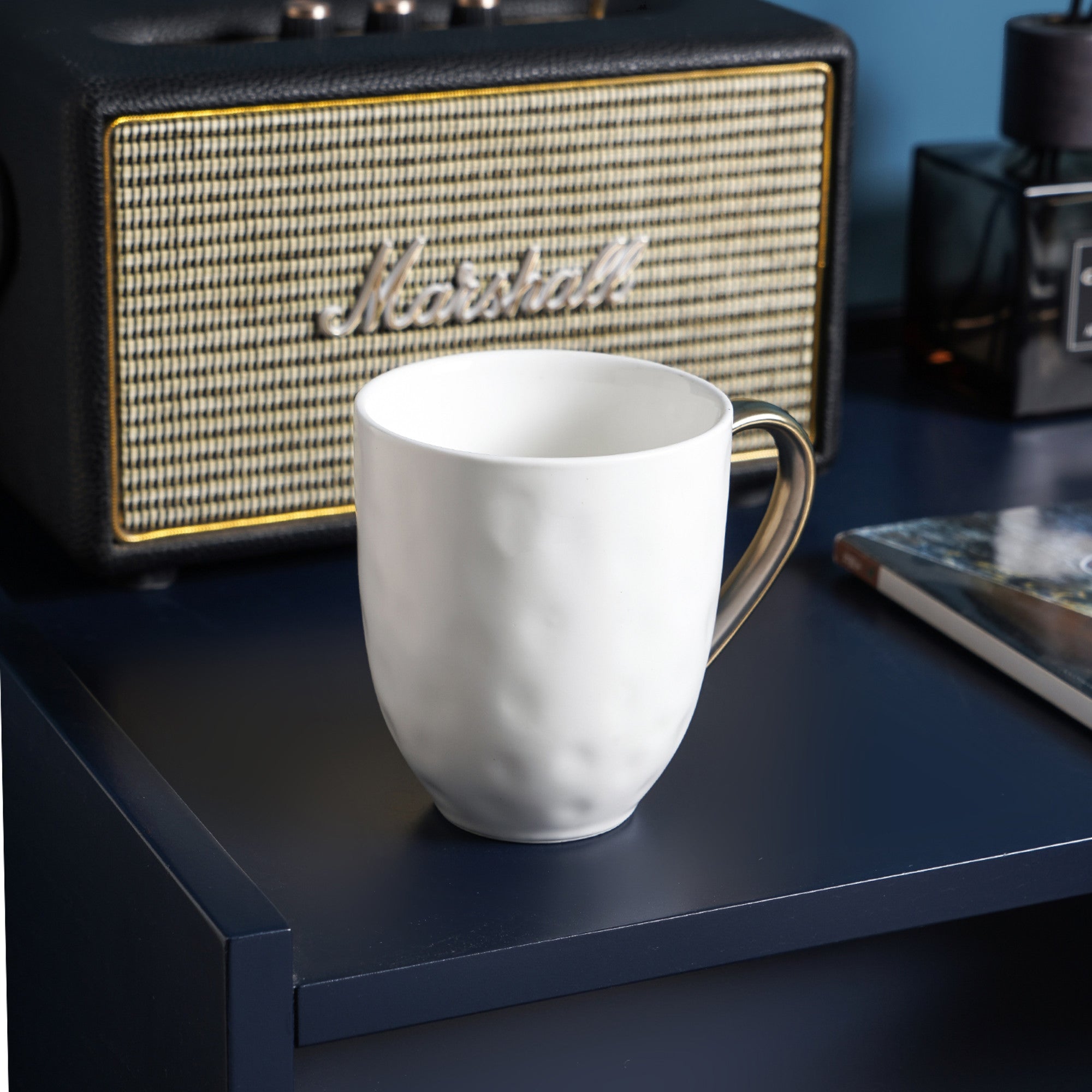 Premium White Florian Porcelain Coffee Mug - Elegant Ceramic Tea Cup for Home, Office & Gifts - Perfect for Morning Coffee, Afternoon Tea & Cozy Moments