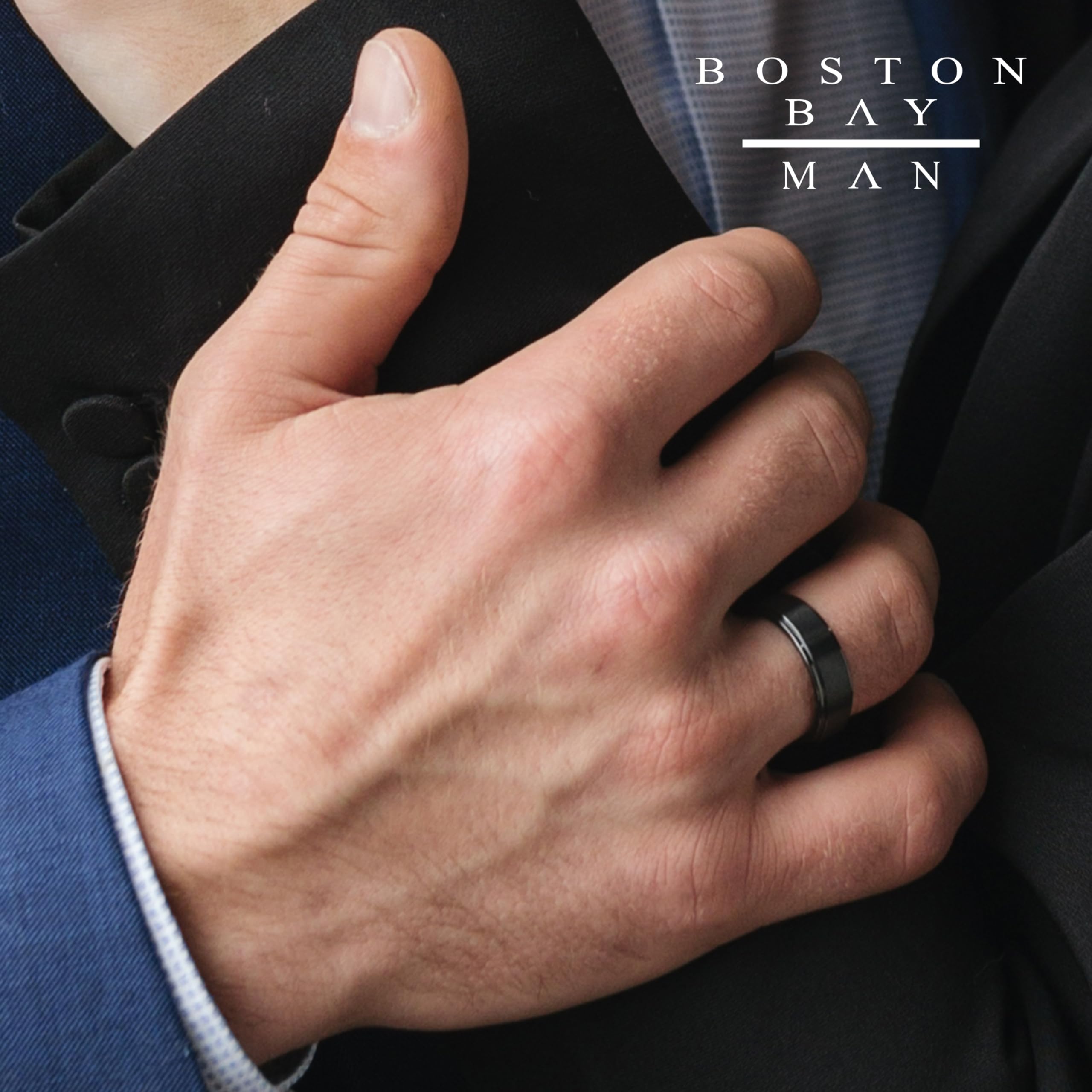 Boston Bay Diamonds Black Ceramic Unisex Comfort Fit Wedding Band & Fashion Ring for Men & Women - 6mm, 7mm, 8mm Width Options - Perfect for Weddings, Anniversaries & Everyday Wear