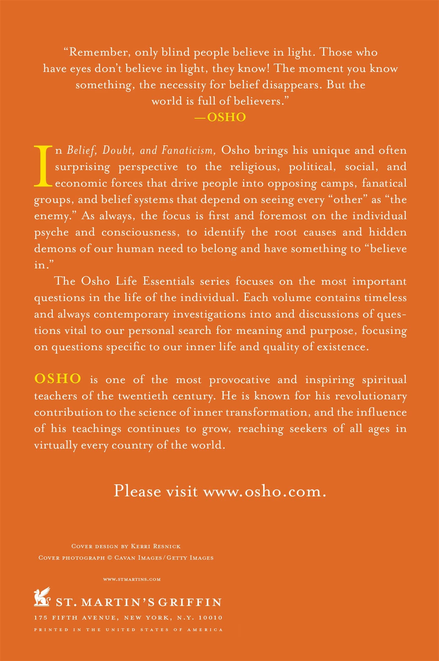 Belief, Doubt, and Fanaticism: The Essential Need for Belief in Modern Life | Osho Life Essentials Book | Perfect for Spiritual Seekers & Personal Growth