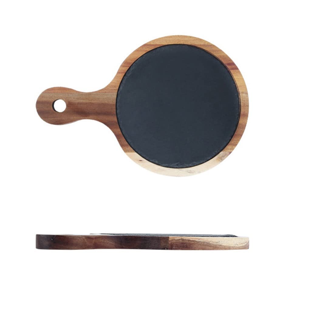 Premium Wooden Steak Plates Set with Stone Pan - 20x30x1.5cm Western Dinnerware Tray for Steak, BBQ & Gourmet Meals - Perfect for Restaurants, Dinner Parties & Outdoor Dining (Color Option A)