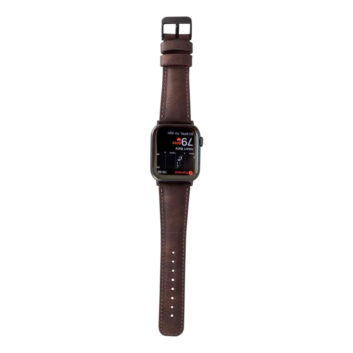 Premium Genuine Brown Leather Apple Watch Band - Classic & Durable Strap for Apple Watch Series 9/8/7/6/SE - Perfect for Business, Casual & Everyday Wear