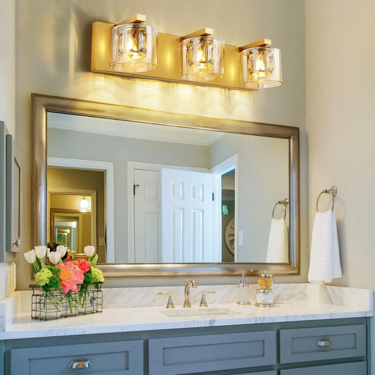 Kolt Modern 3-Light Bathroom Vanity Light Fixture - Brushed Nickel Finish for Bathroom, Powder Room & Dressing Area Lighting