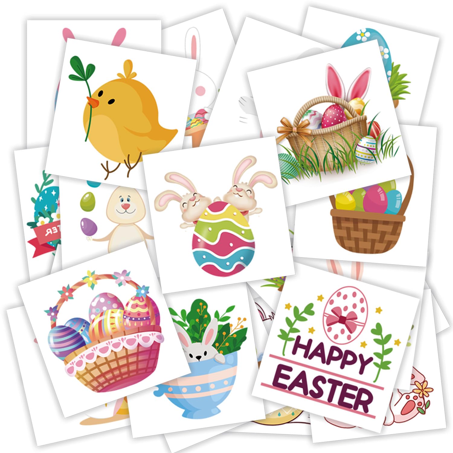Easter Temporary Tattoos for Kids - 72 Pcs Easter Fake Tattoo Stickers Bulk - Fun Easter Basket Stuffers & Egg Fillers for Boys, Girls & Teens - Perfect Easter Party Favors & Gifts for Easter Egg Hunt, Classroom Rewards & Holiday Celebrations