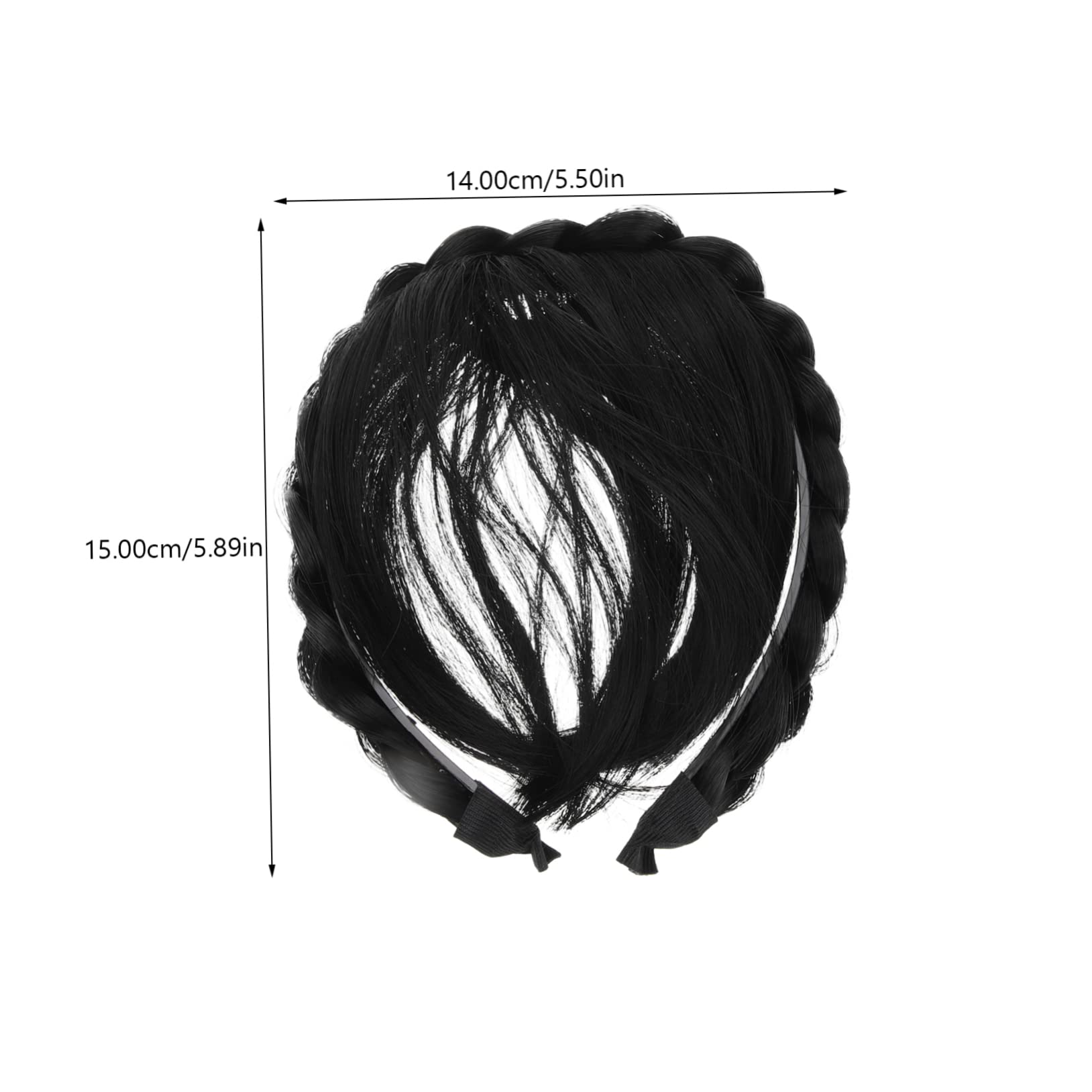 Minkissy 2-Piece Plated Headband Wig Set with Fake Bangs - Women's Hair Extensions & Hairpieces for Wigs with Bangs, High-Temperature Wire Artificial Braid - Perfect for Cosplay, Daily Wear & Special Occasions
